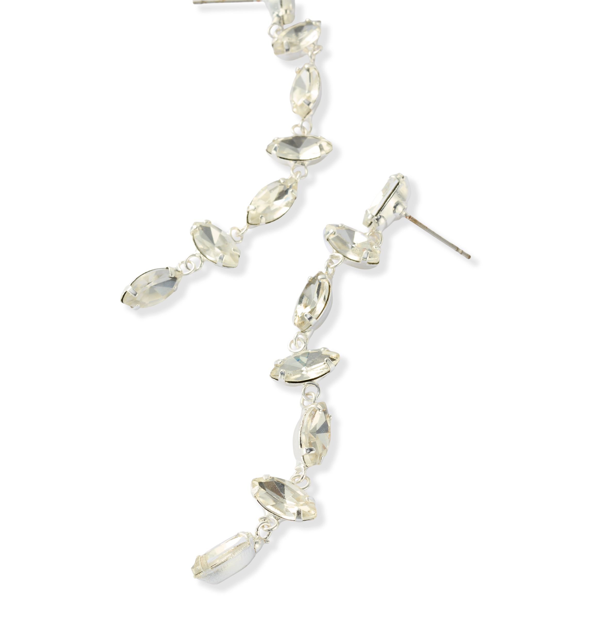 Navette Linear Crystal Earrings