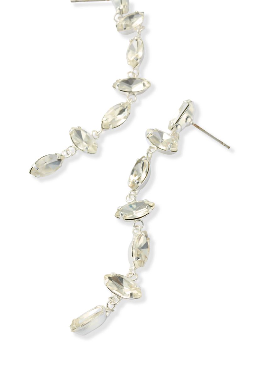 Navette Linear Crystal Earrings