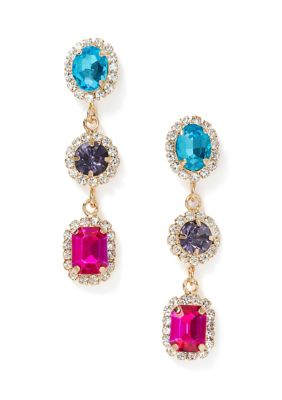 evie  emma Trio Stone Linear Earrings