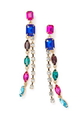 evie  emma Mixed Stone Linear Drop Earrings