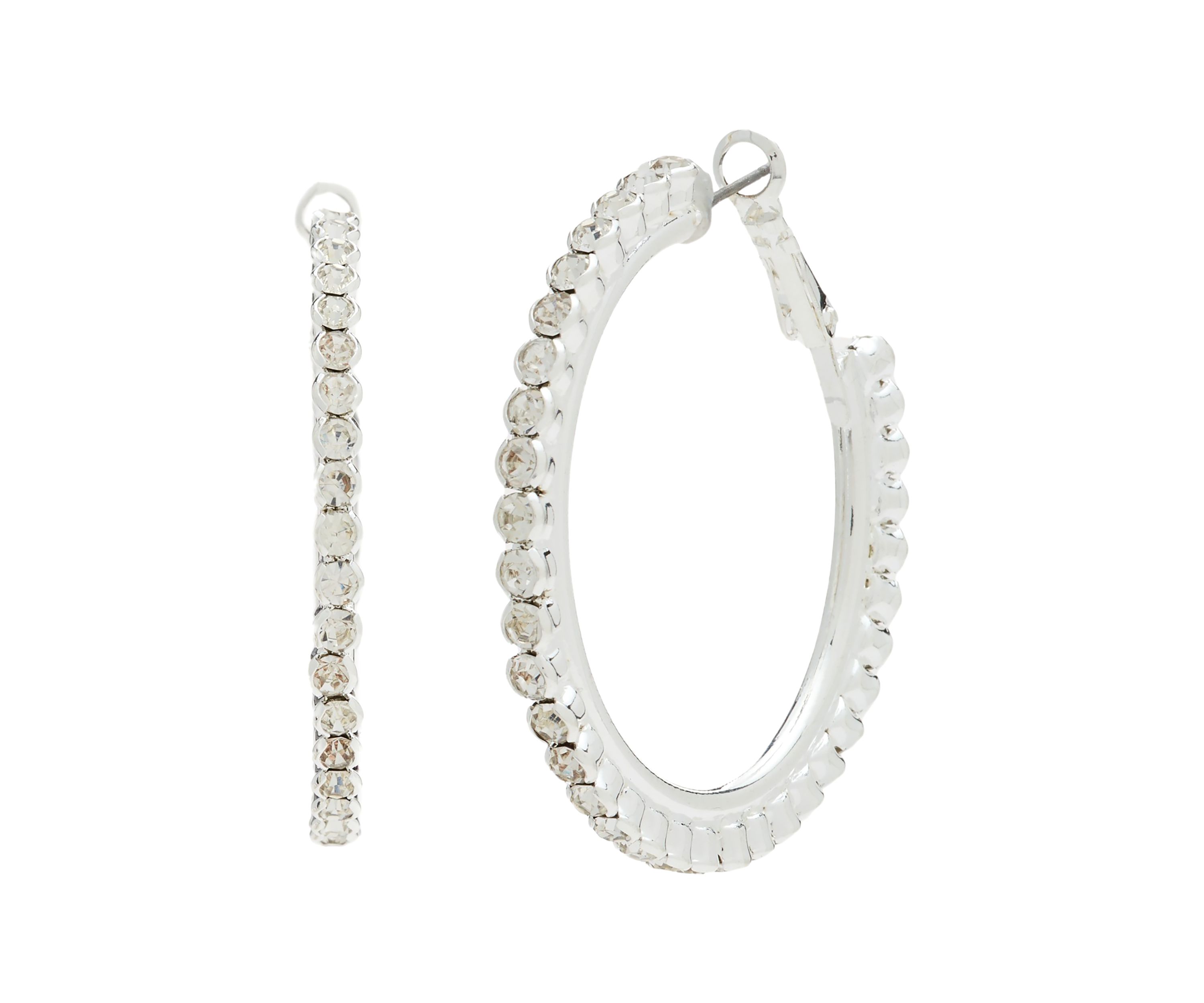 Silver Sparkly Hoop Earrings