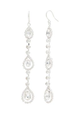 evie & emma Linear Halo Teardrop Earrings | belk