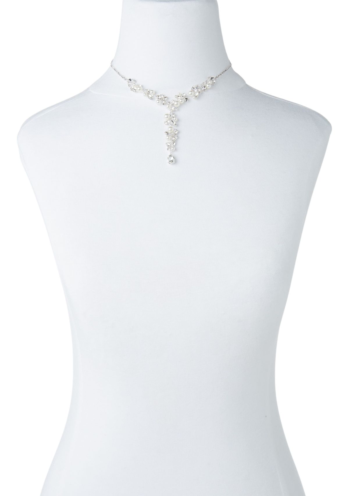 Uptown Pearl Navette Crystal Y Necklace