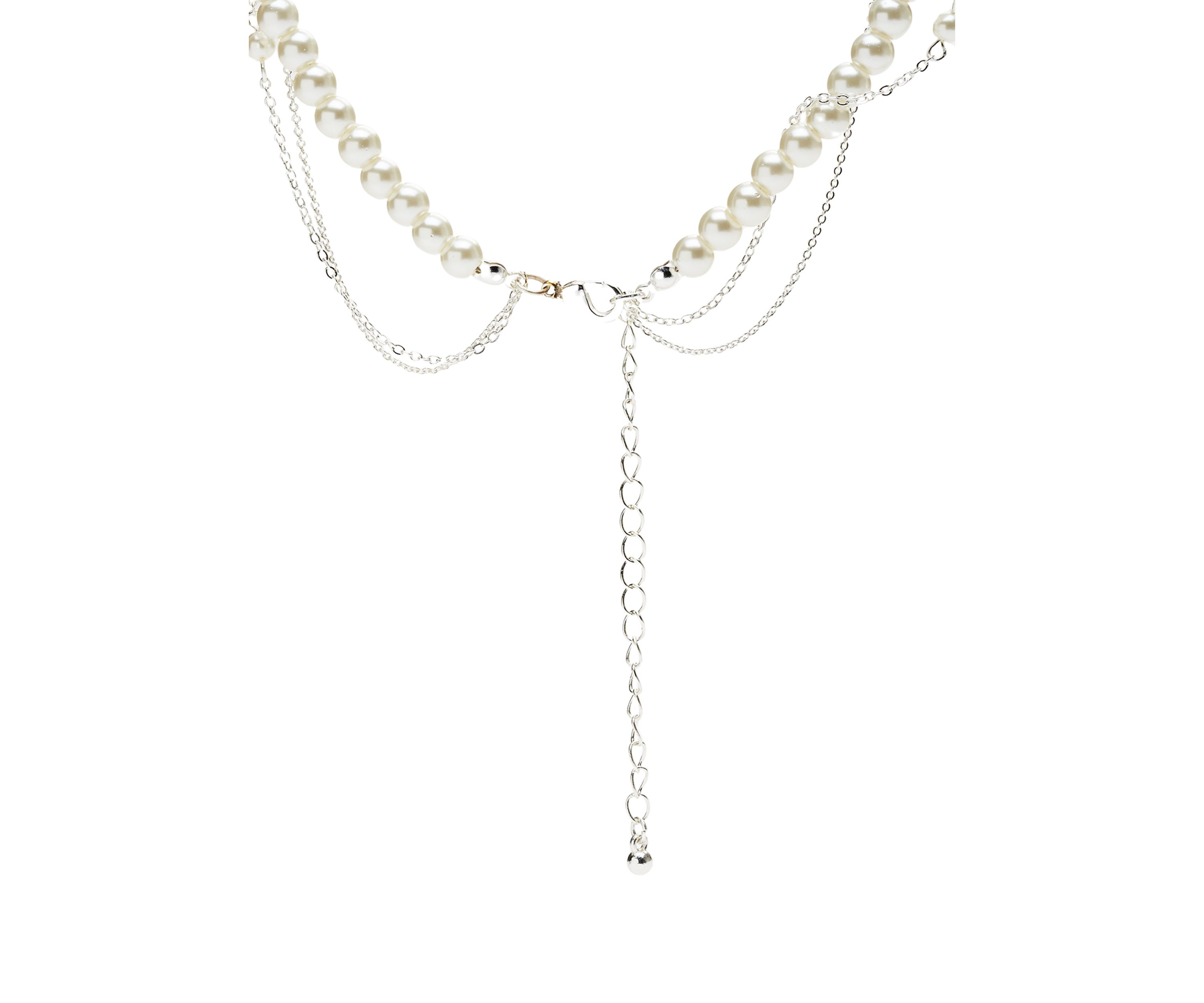 Silver Tone Classic Pearl Layering Necklace