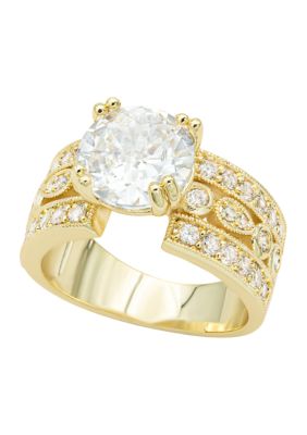 evie  emma Gold Tone Triple Pav&Atilde; Band Stone Ring