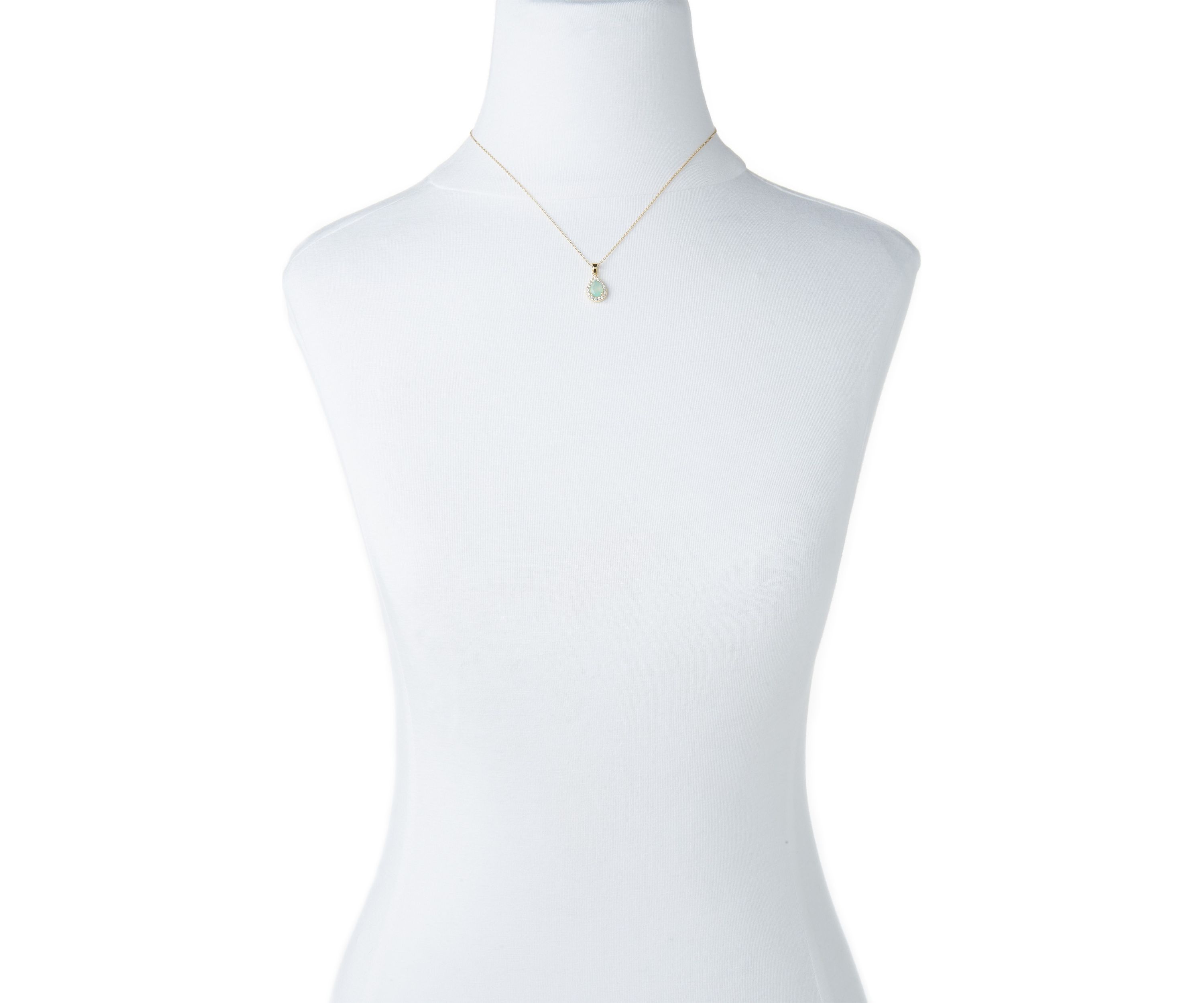 Gold Tone Cubic Zirconia Pear Halo Necklace and Earrings Set