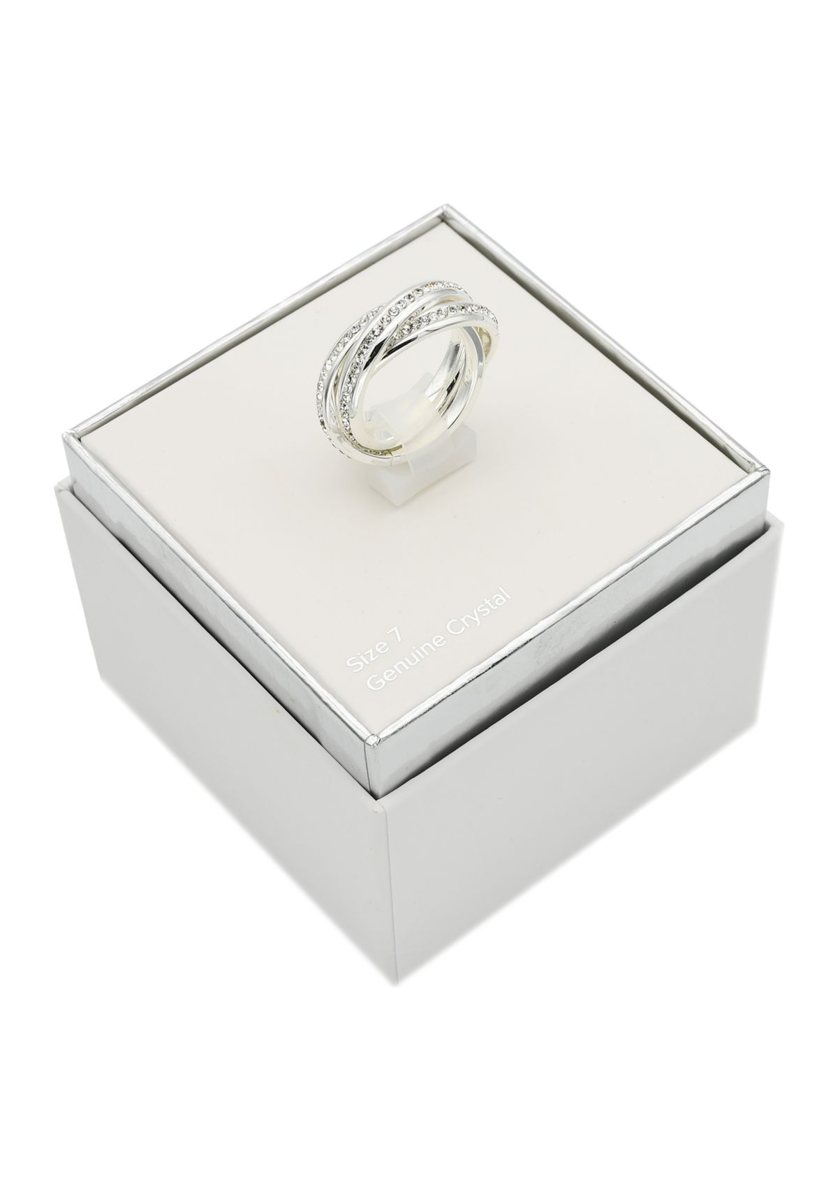 Silver Tone Interlocking Eternity 3 Band Ring