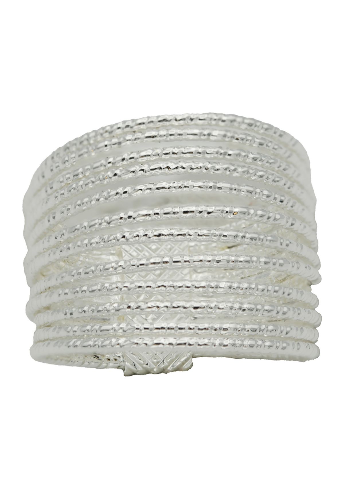 Silver Tone Textured Knuckle Band Ring