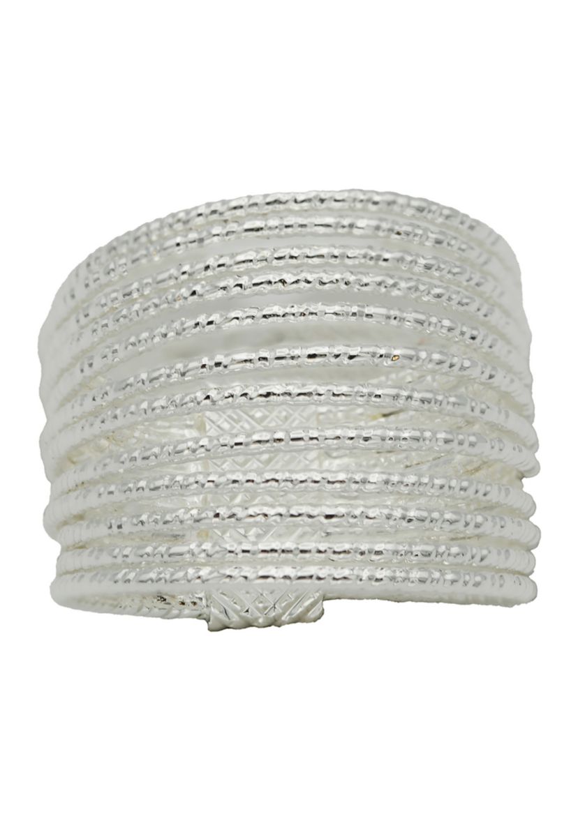 Silver Tone Textured Knuckle Band Ring