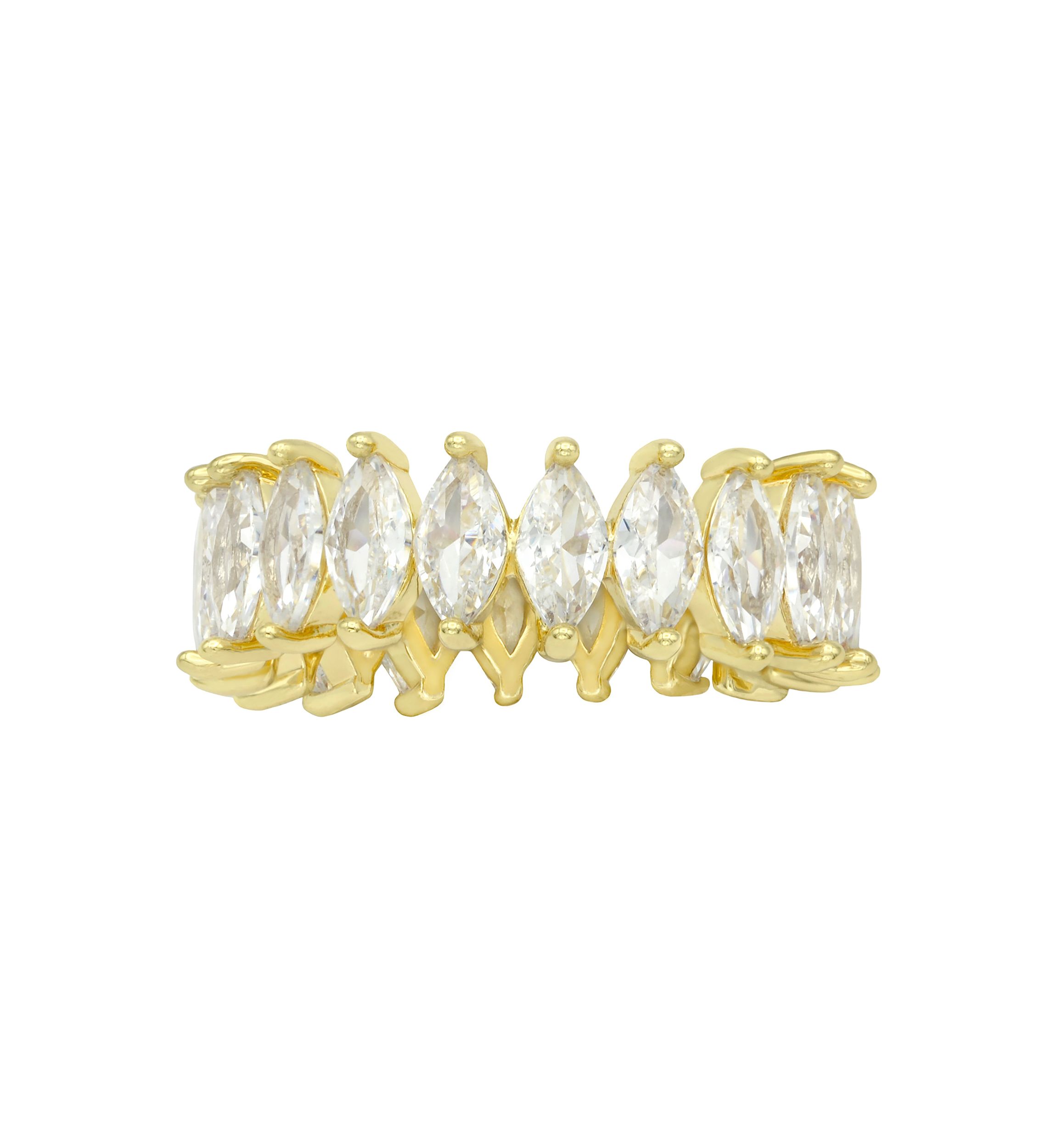 Cubic Zirconia Marquise Stone Eternity Band Ring