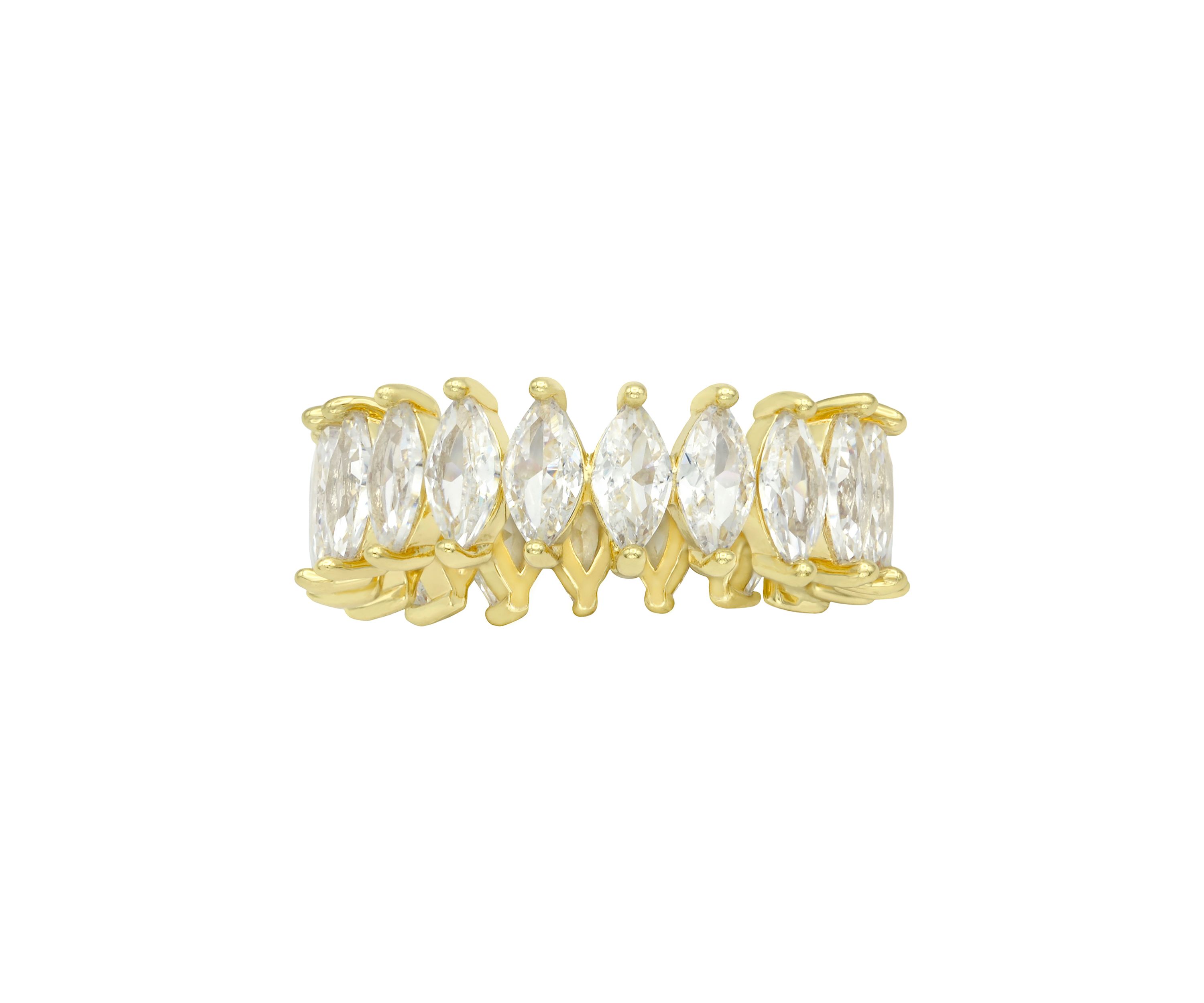Cubic Zirconia Marquise Stone Eternity Band Ring