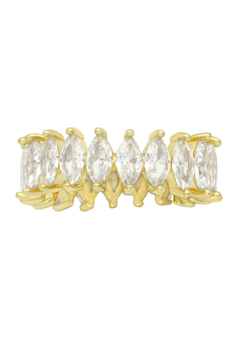 Cubic Zirconia Marquise Stone Eternity Band Ring