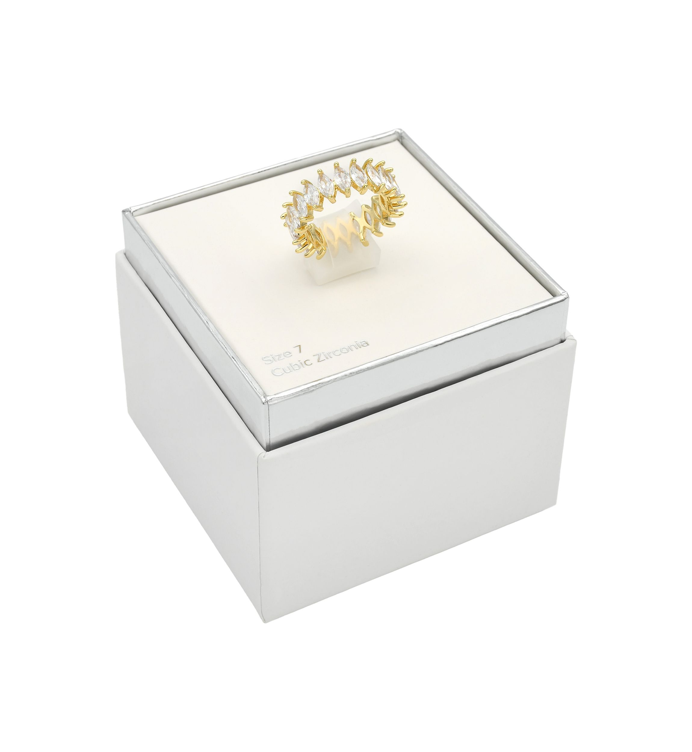 Cubic Zirconia Marquise Stone Eternity Band Ring