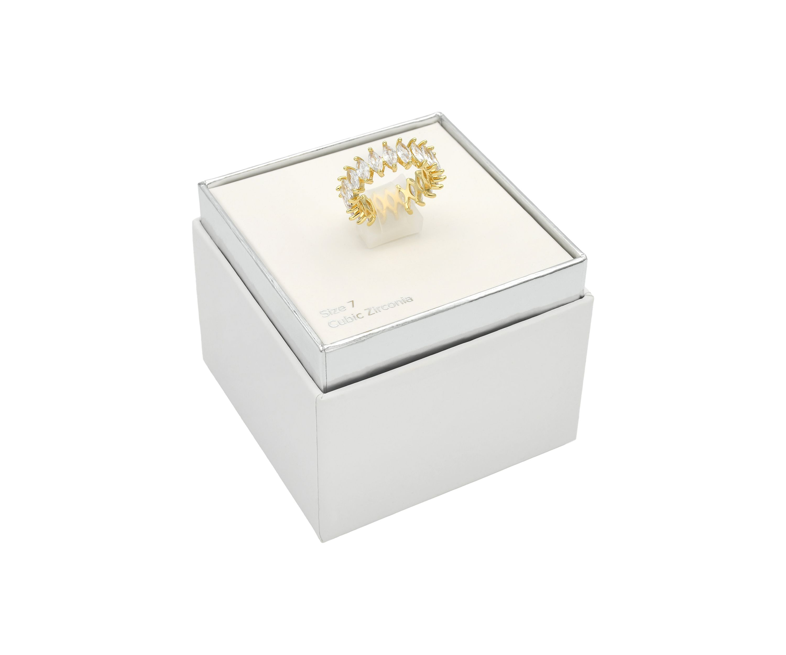 Cubic Zirconia Marquise Stone Eternity Band Ring