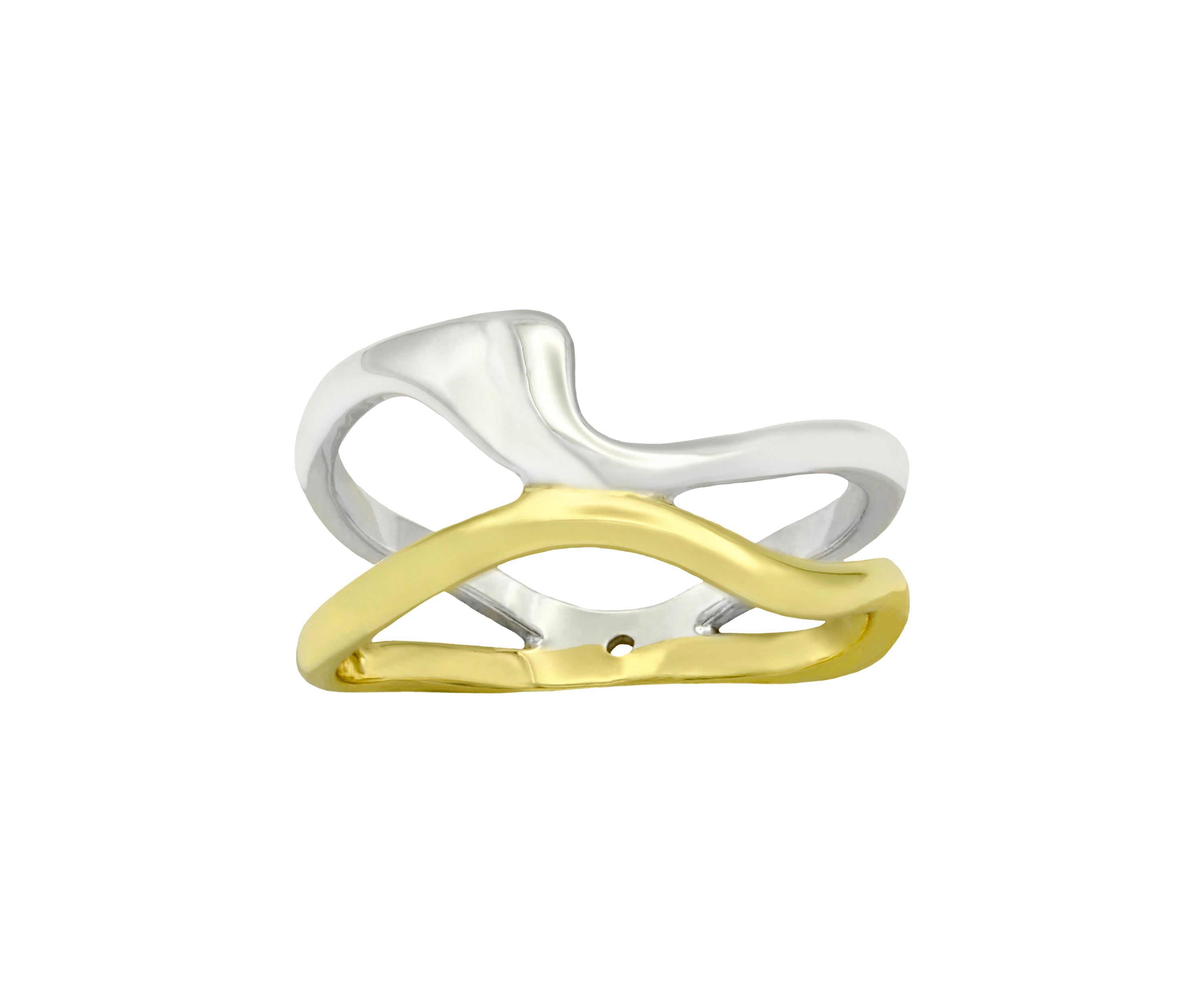 Two Tone Openwork Irregular Band Ring