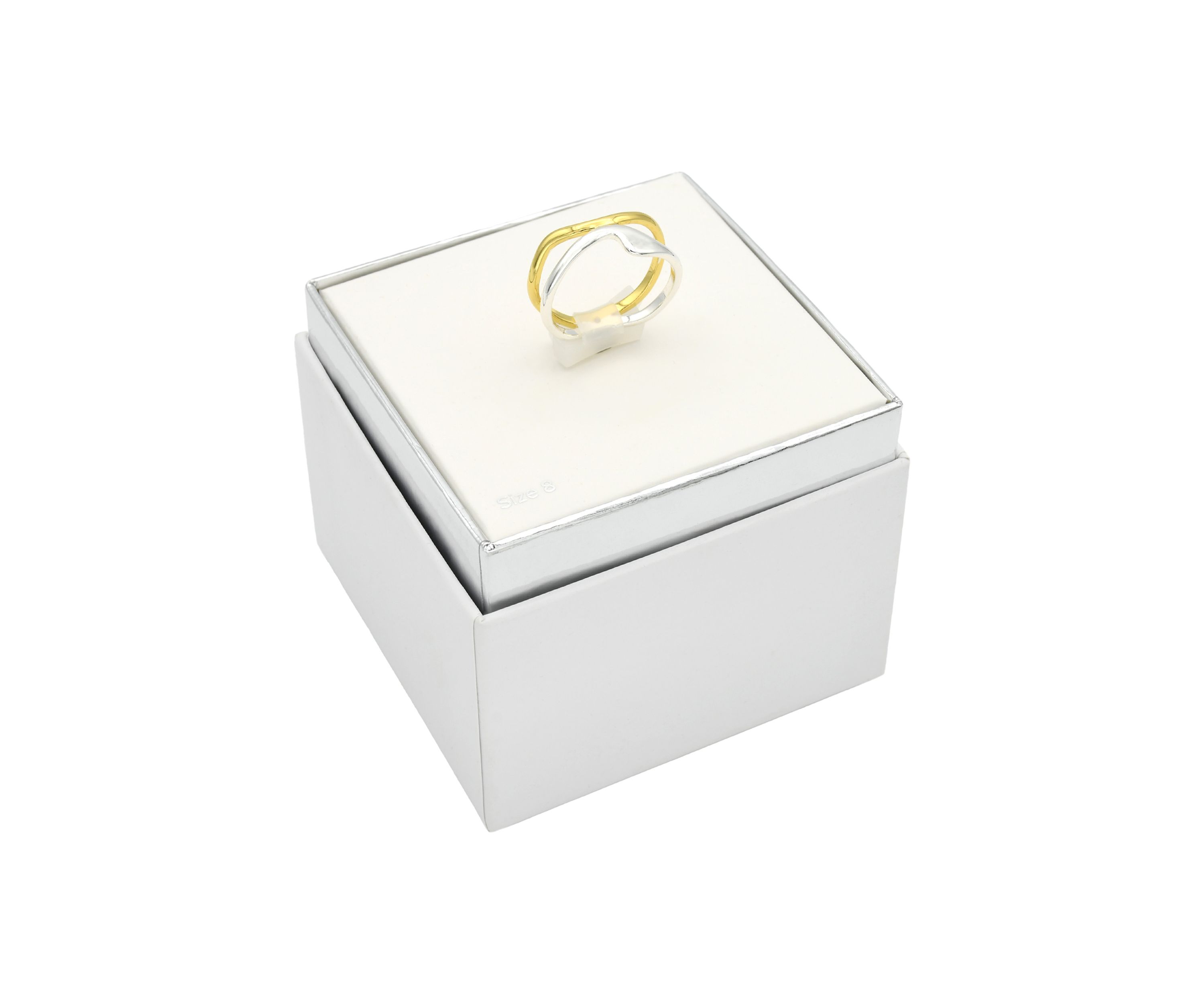 Two Tone Openwork Irregular Band Ring