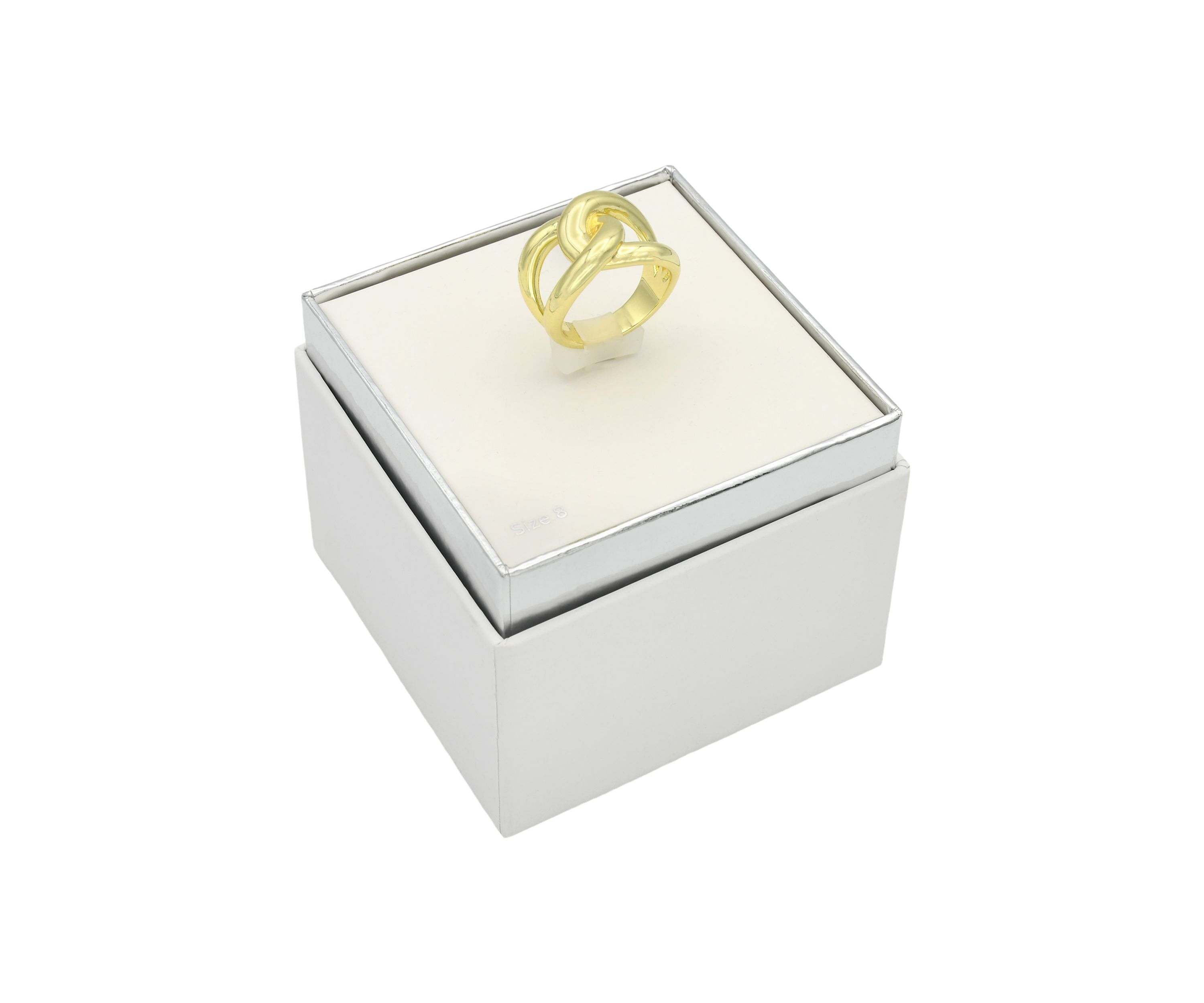 Gold Tone Interlocking Polished Band Ring