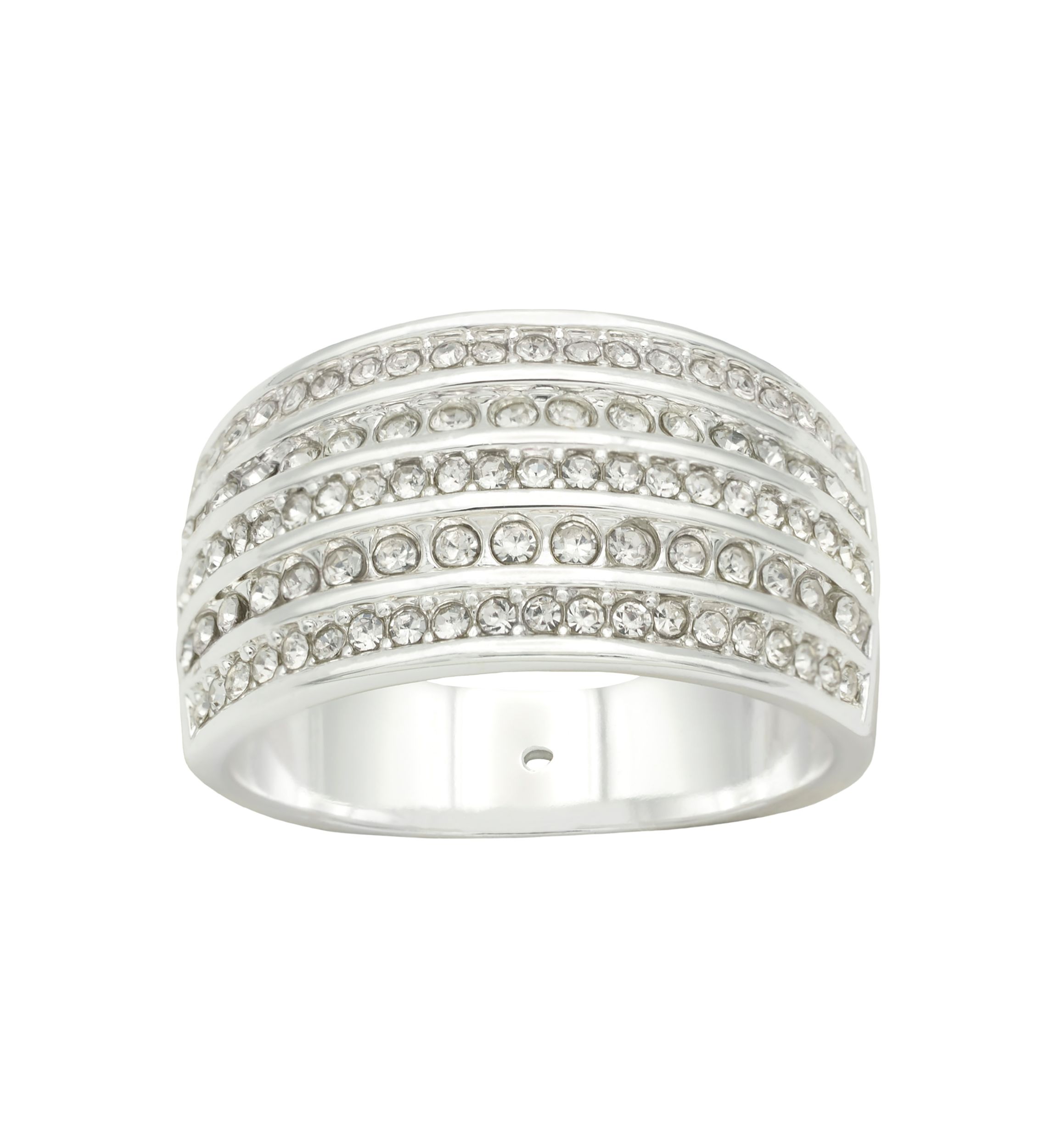 Multi Row Pavé Cubic Zirconia Band Ring