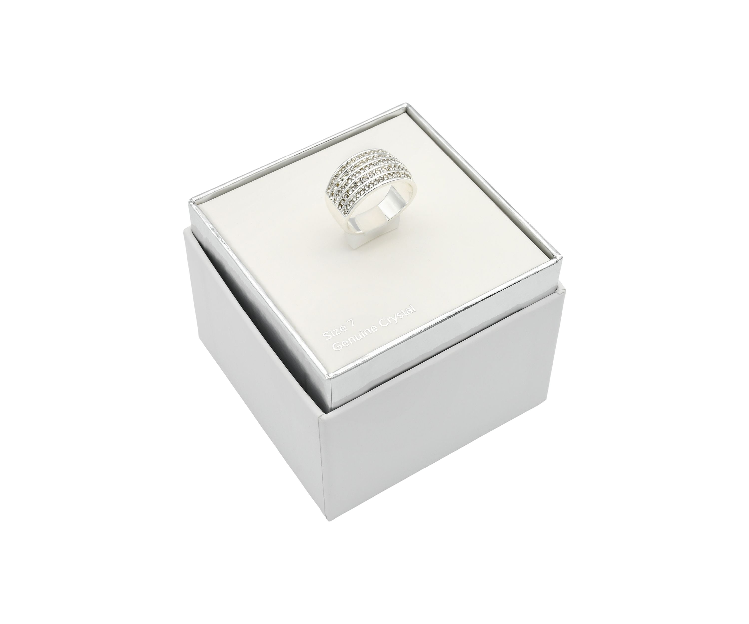 Multi Row Pavé Cubic Zirconia Band Ring
