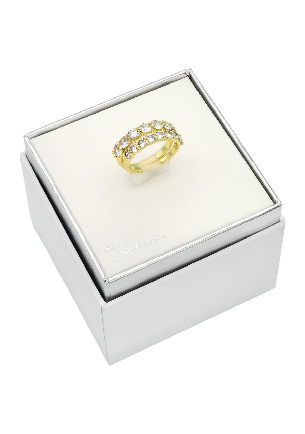 Round Cubic Zirconia Band Ring Set