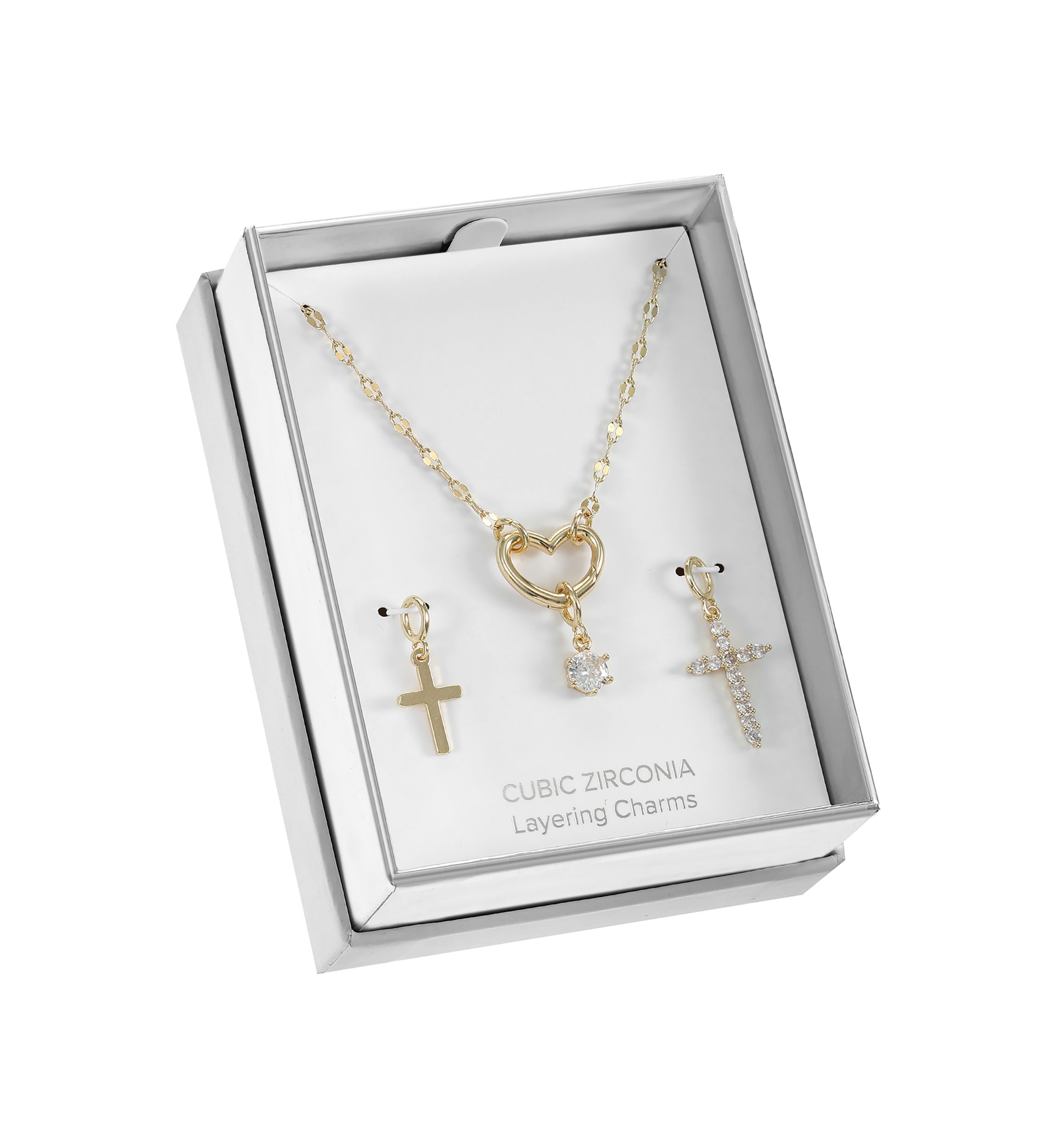 Lab Created Carabiner Faith Themed Interchangeable Charms Necklace