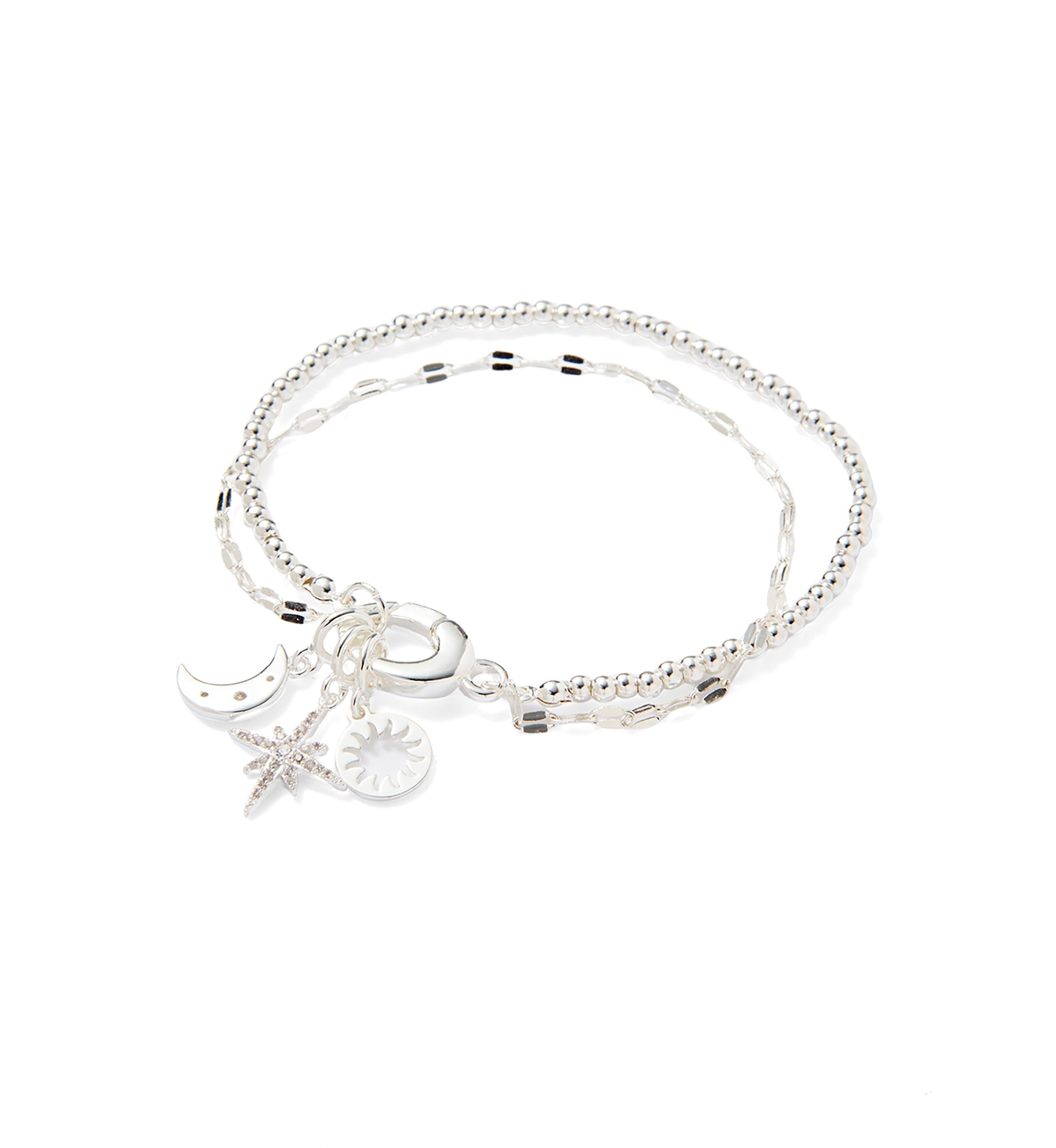 Silver Tone Carabiner Faith Themed Interchangeable Charms Bracelet
