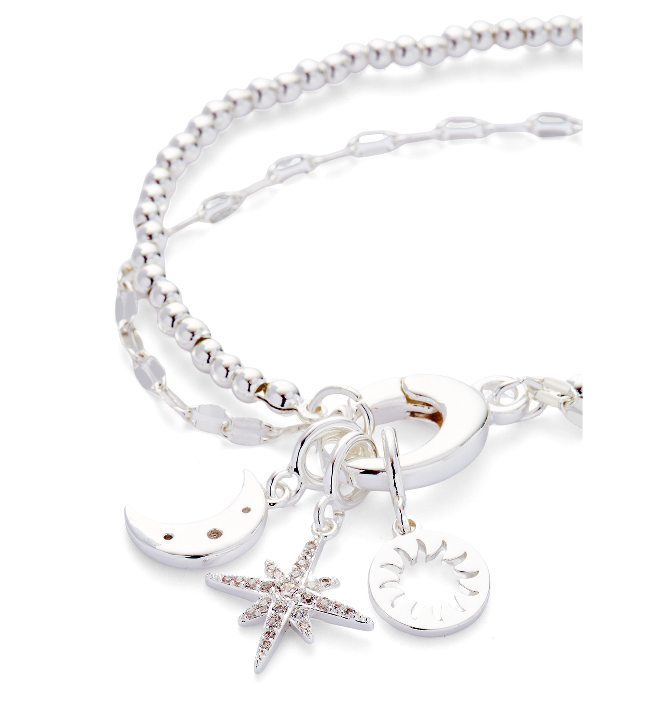 Silver Tone Carabiner Faith Themed Interchangeable Charms Bracelet