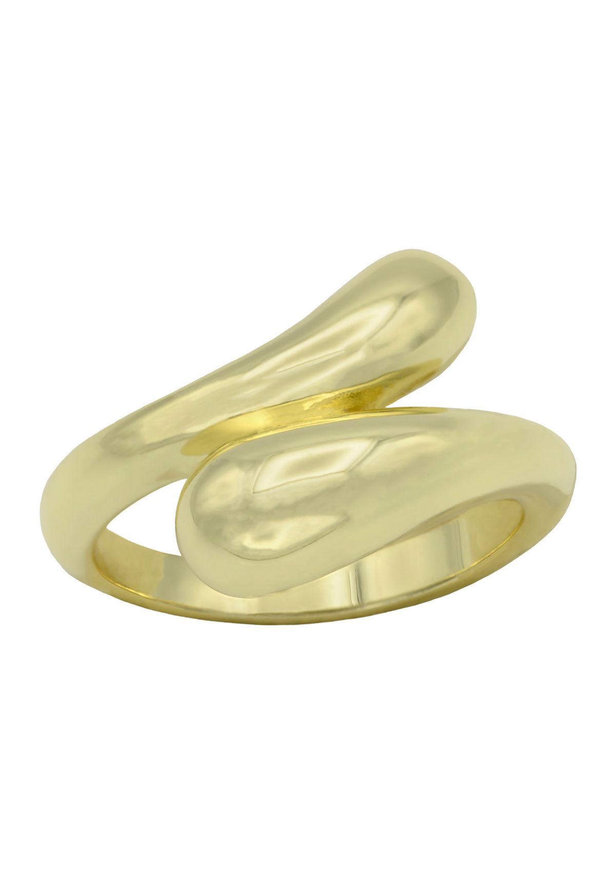 Gold Tone Polished Dome Wrap Ring