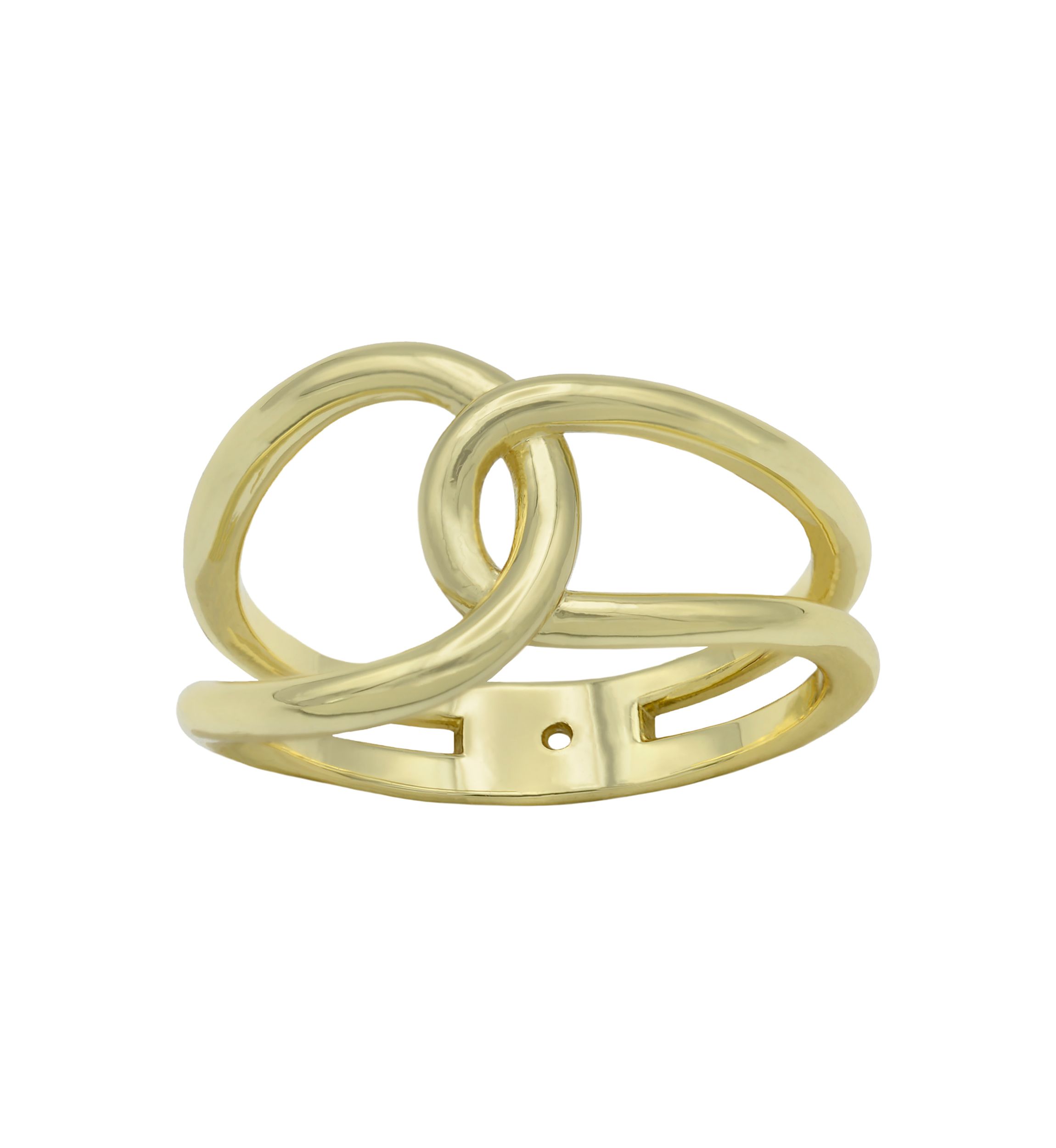 Gold Tone Open Interlocking Band Ring