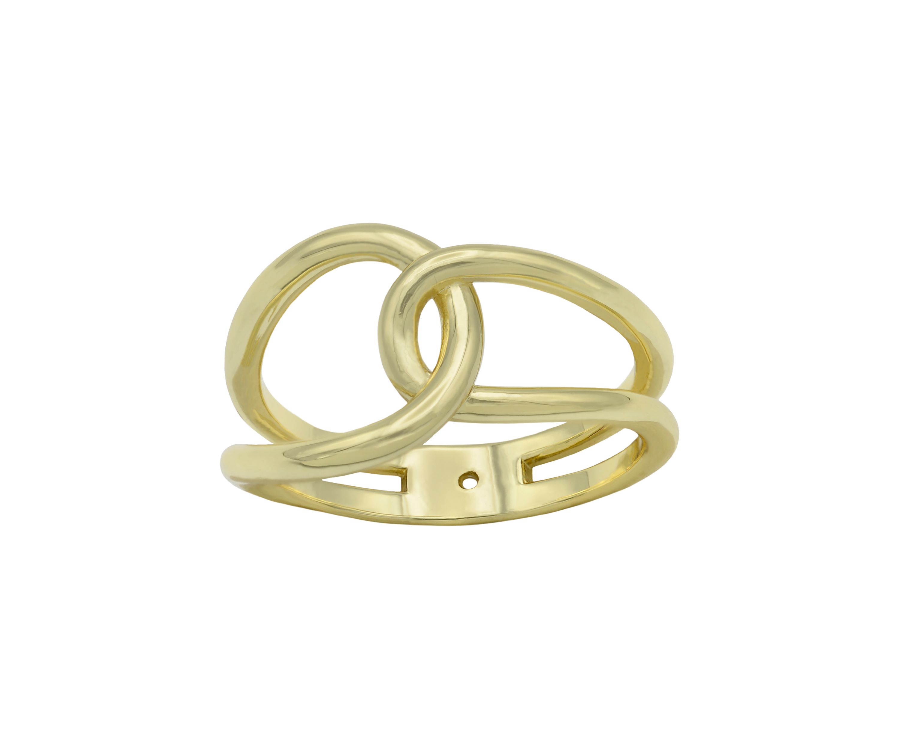 Gold Tone Open Interlocking Band Ring