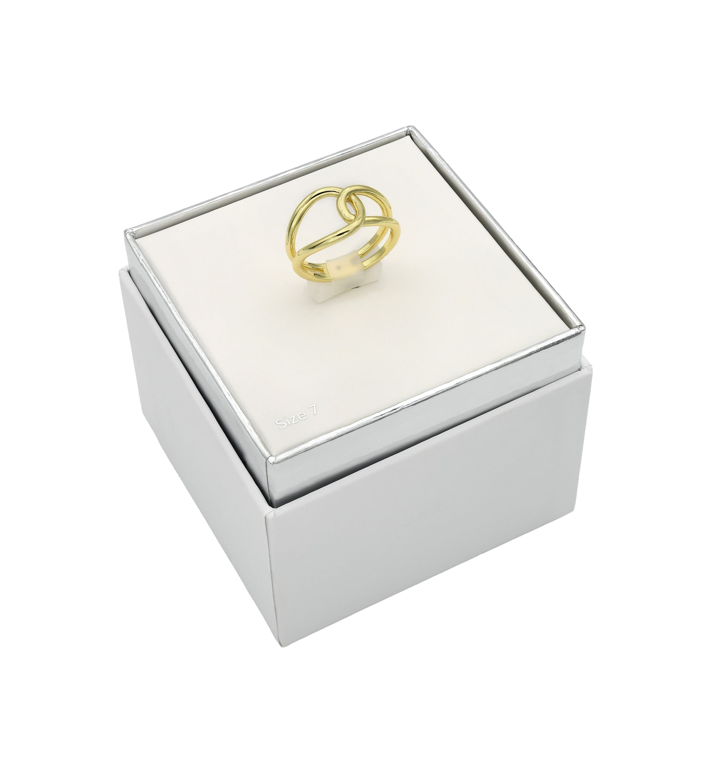 Gold Tone Open Interlocking Band Ring