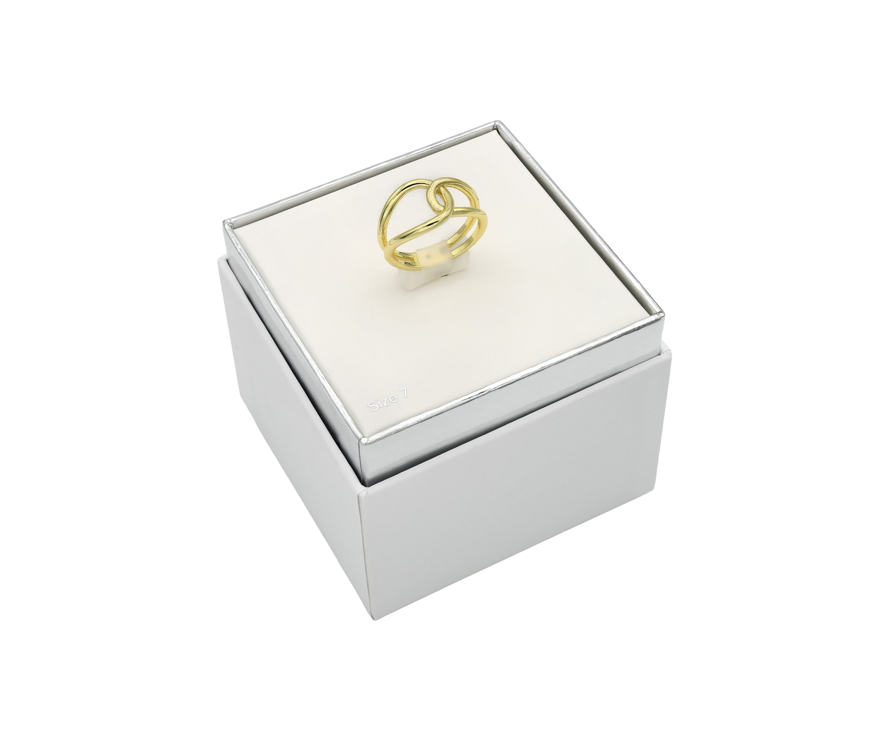 Gold Tone Open Interlocking Band Ring
