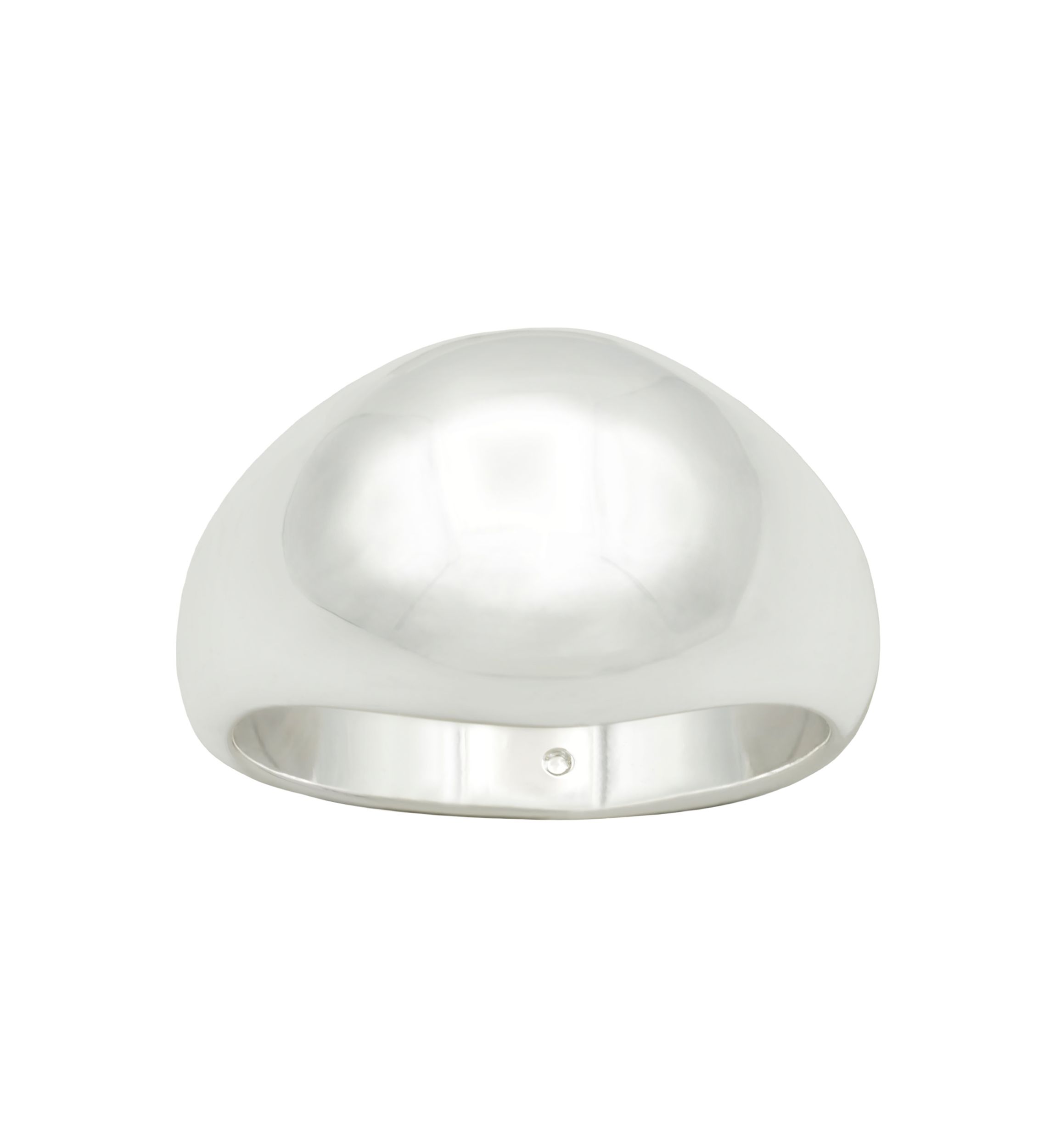Silver Tone Dome Signet Ring