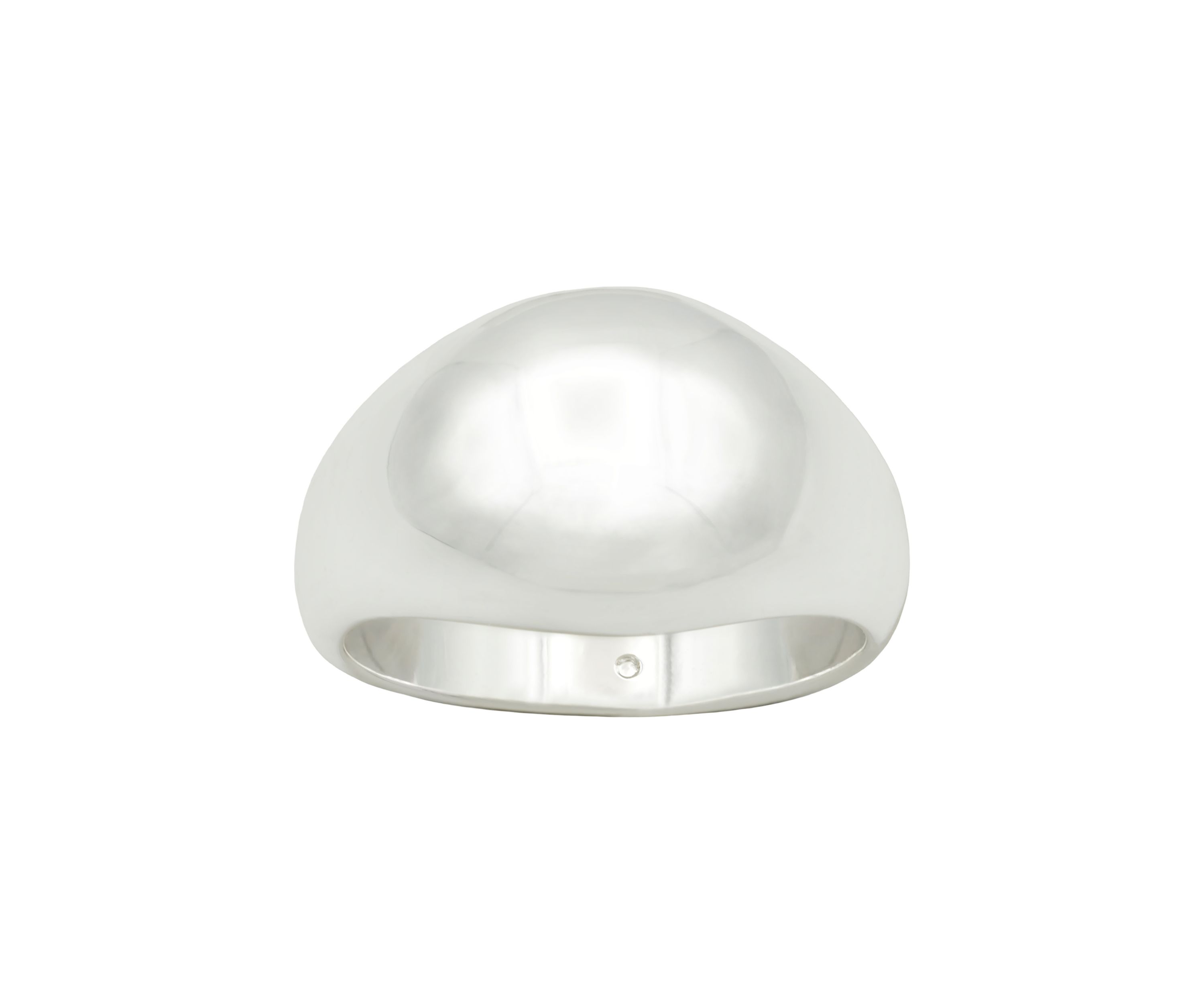 Silver Tone Dome Signet Ring