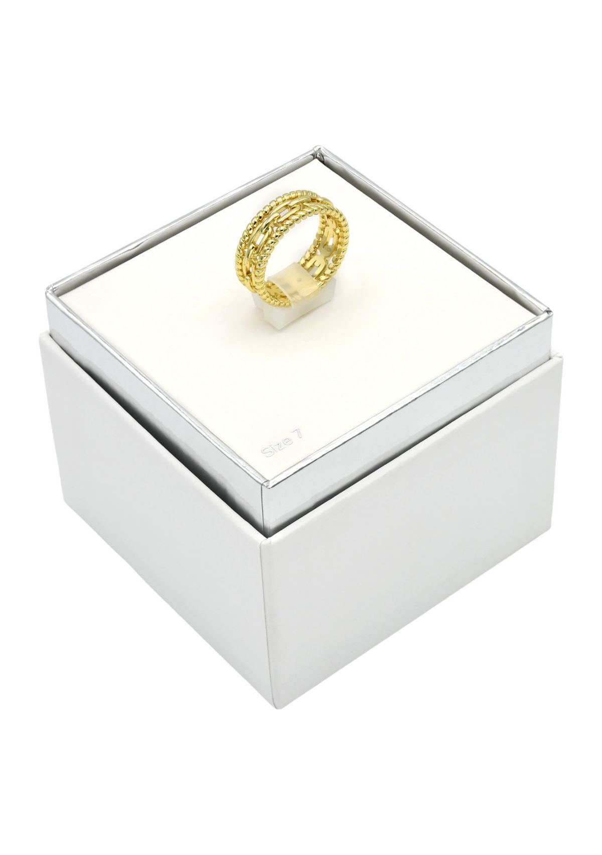 Gold Tone Open Link and Rope Band