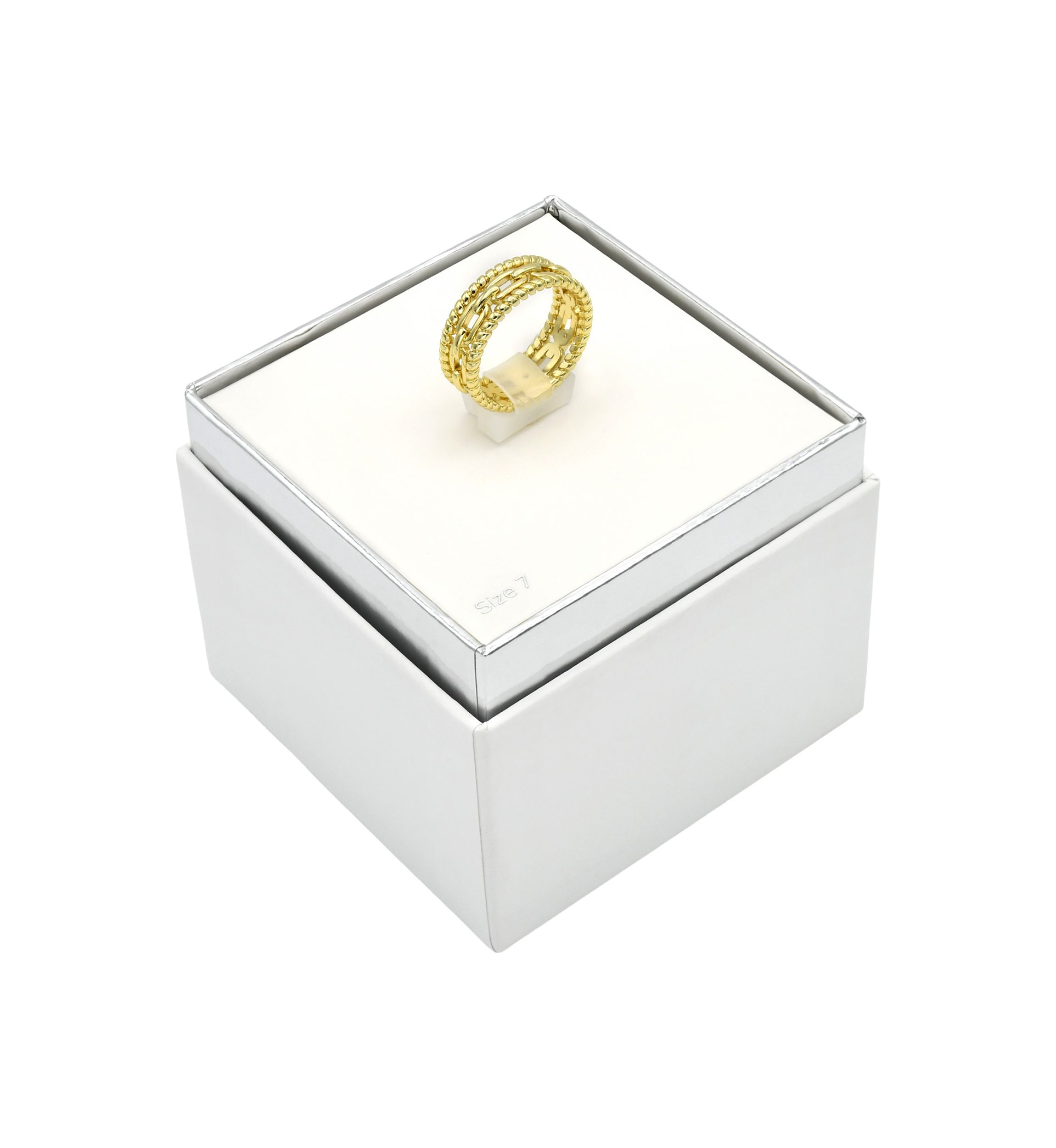 Gold Tone Open Link and Rope Band