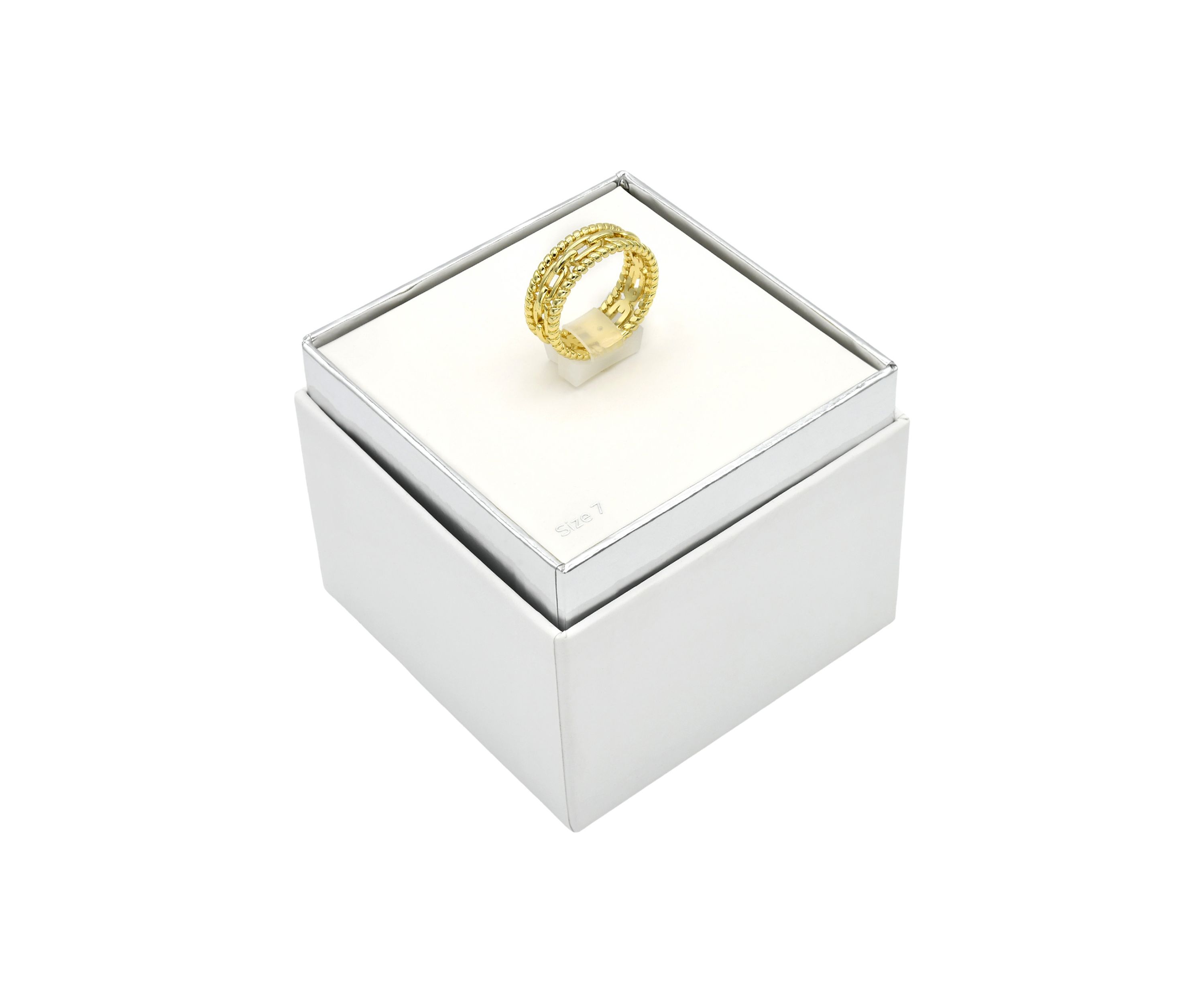 Gold Tone Open Link and Rope Band