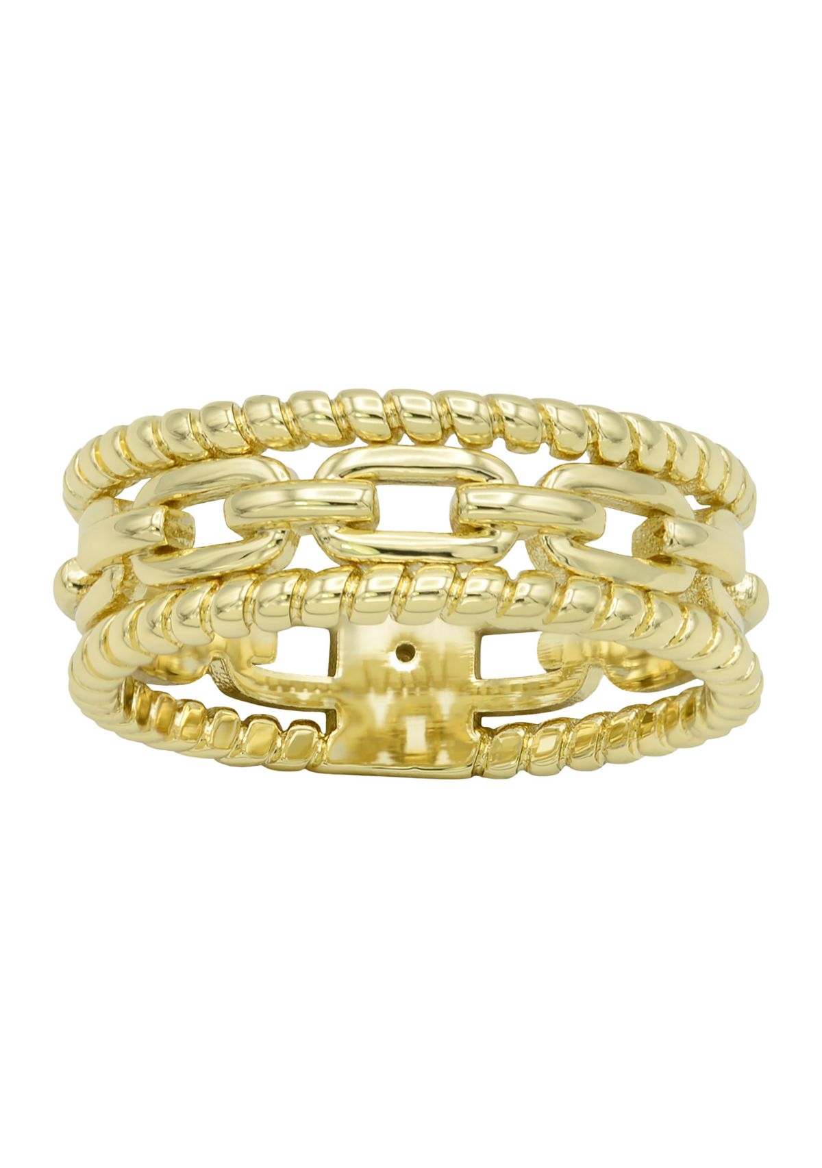 Gold Tone Open Link and Rope Band