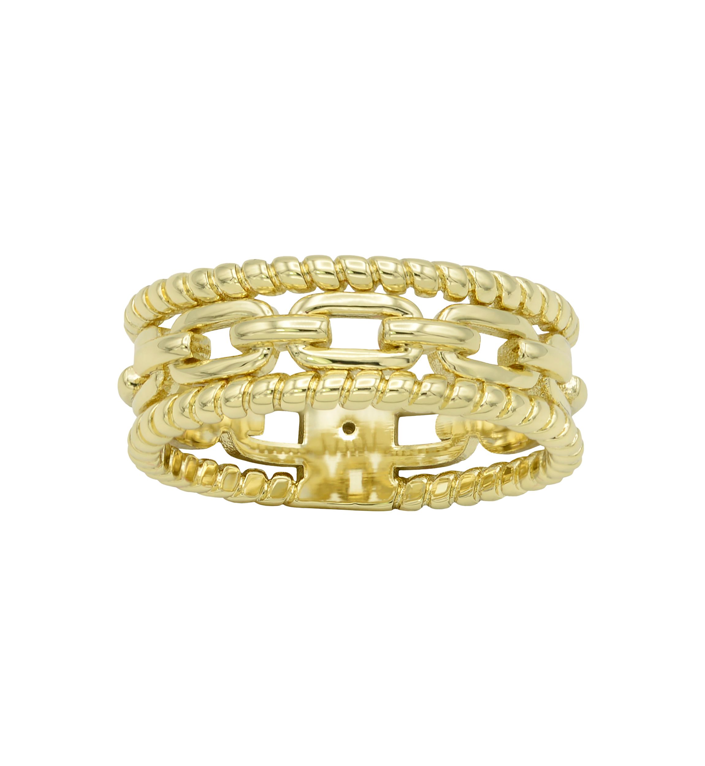 Gold Tone Open Link and Rope Band