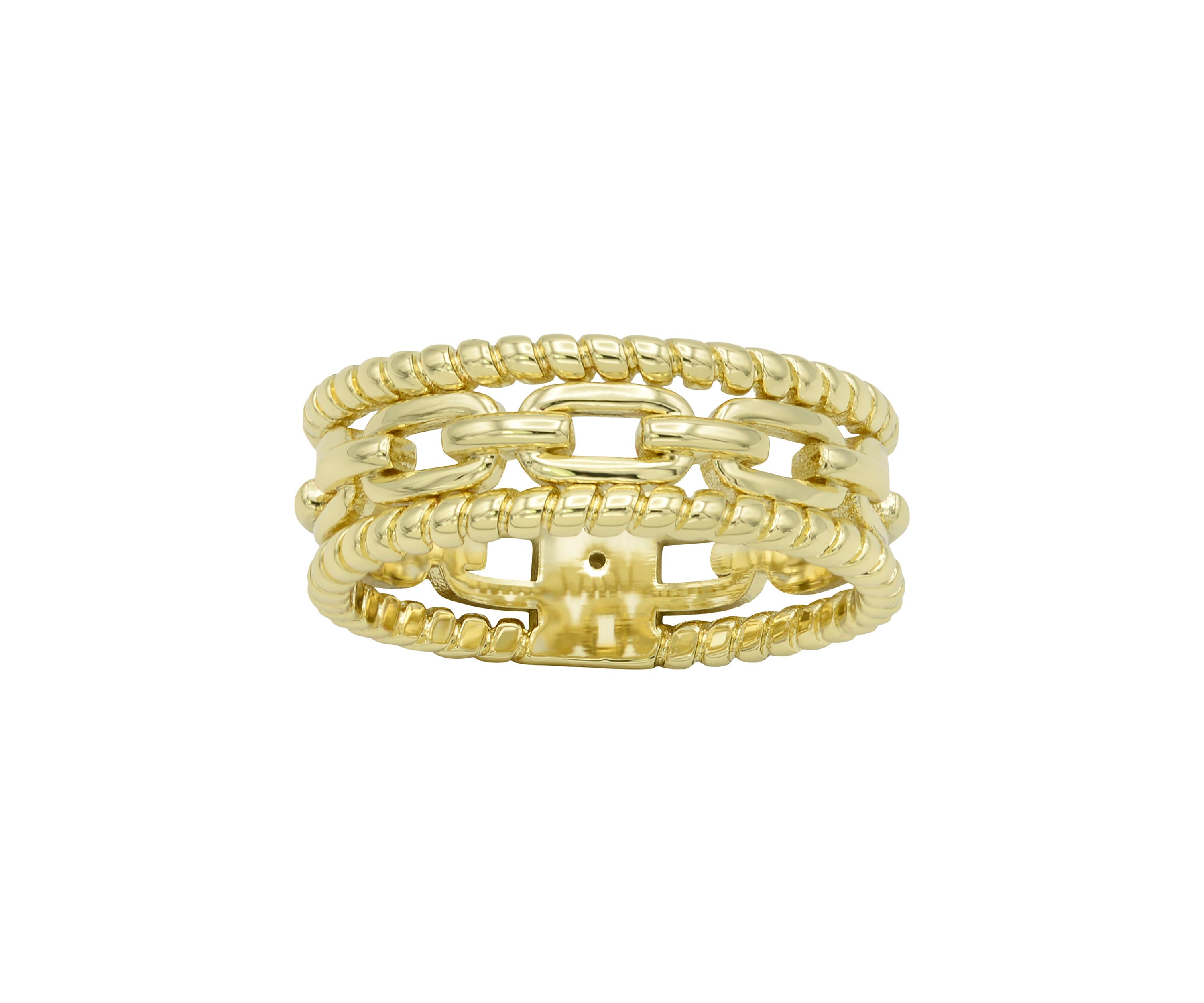 Gold Tone Open Link and Rope Band