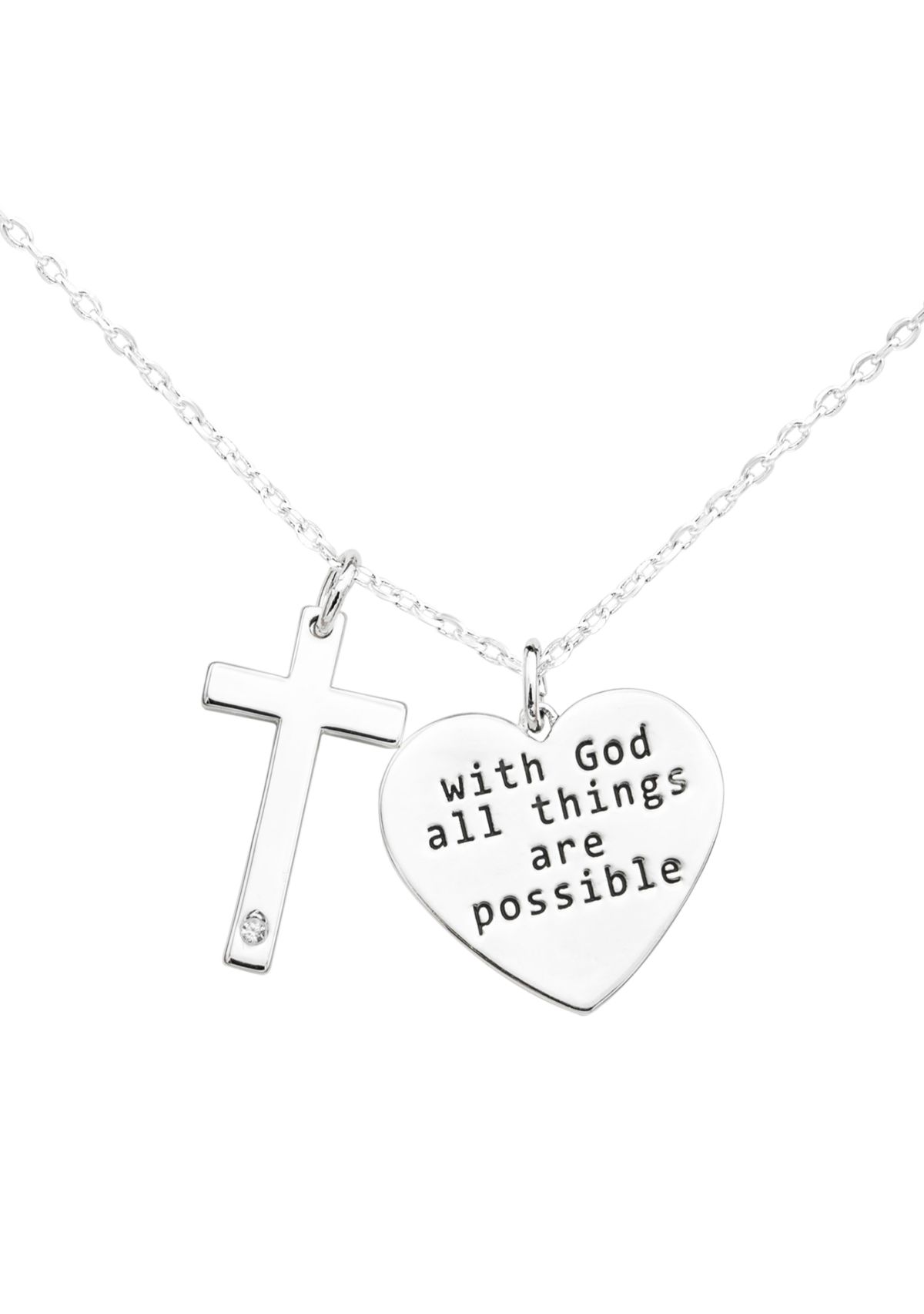 Silver God and Cross Pendant