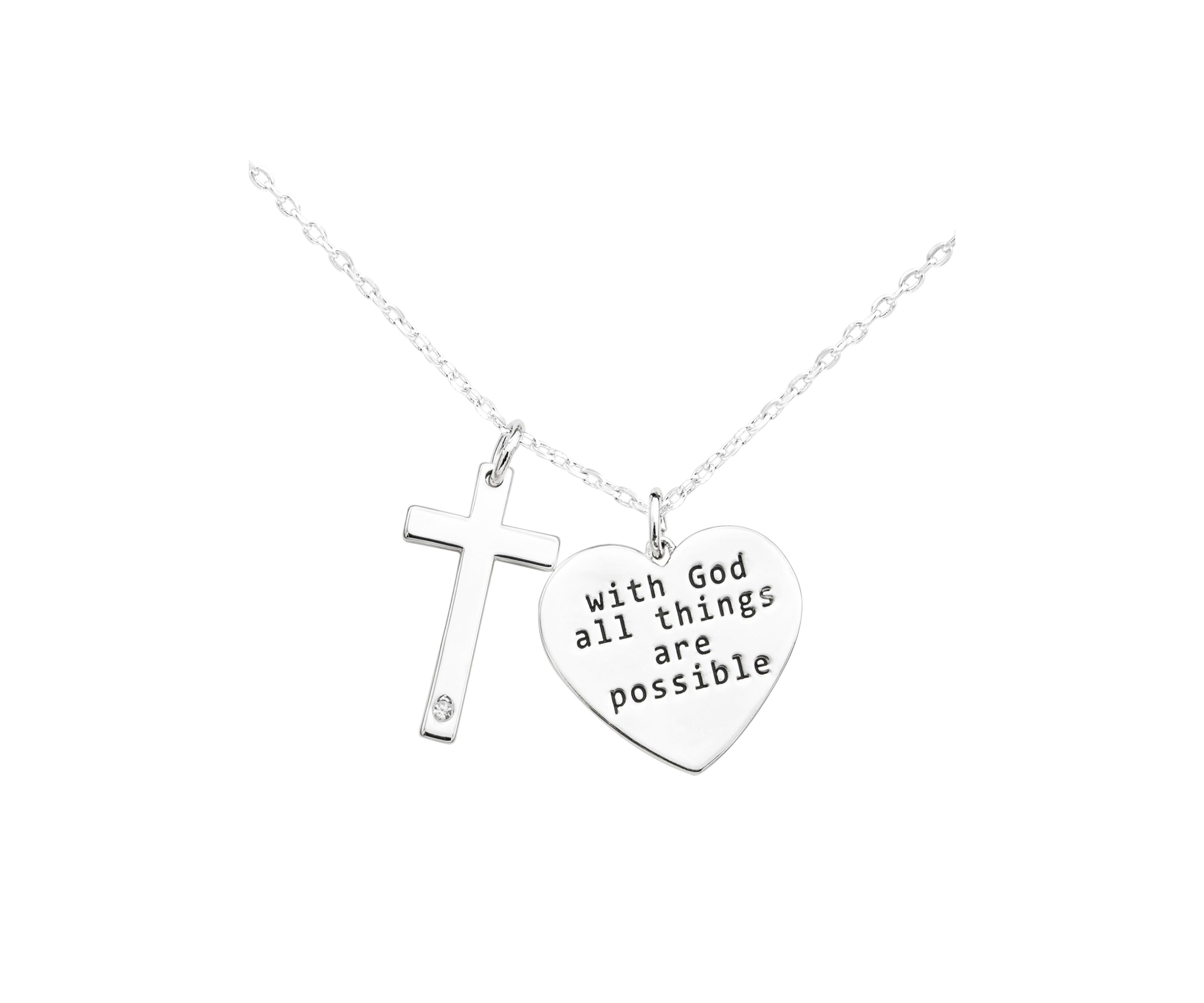 Silver God and Cross Pendant
