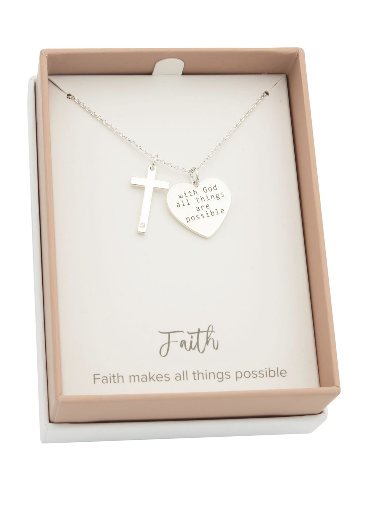 Silver God and Cross Pendant