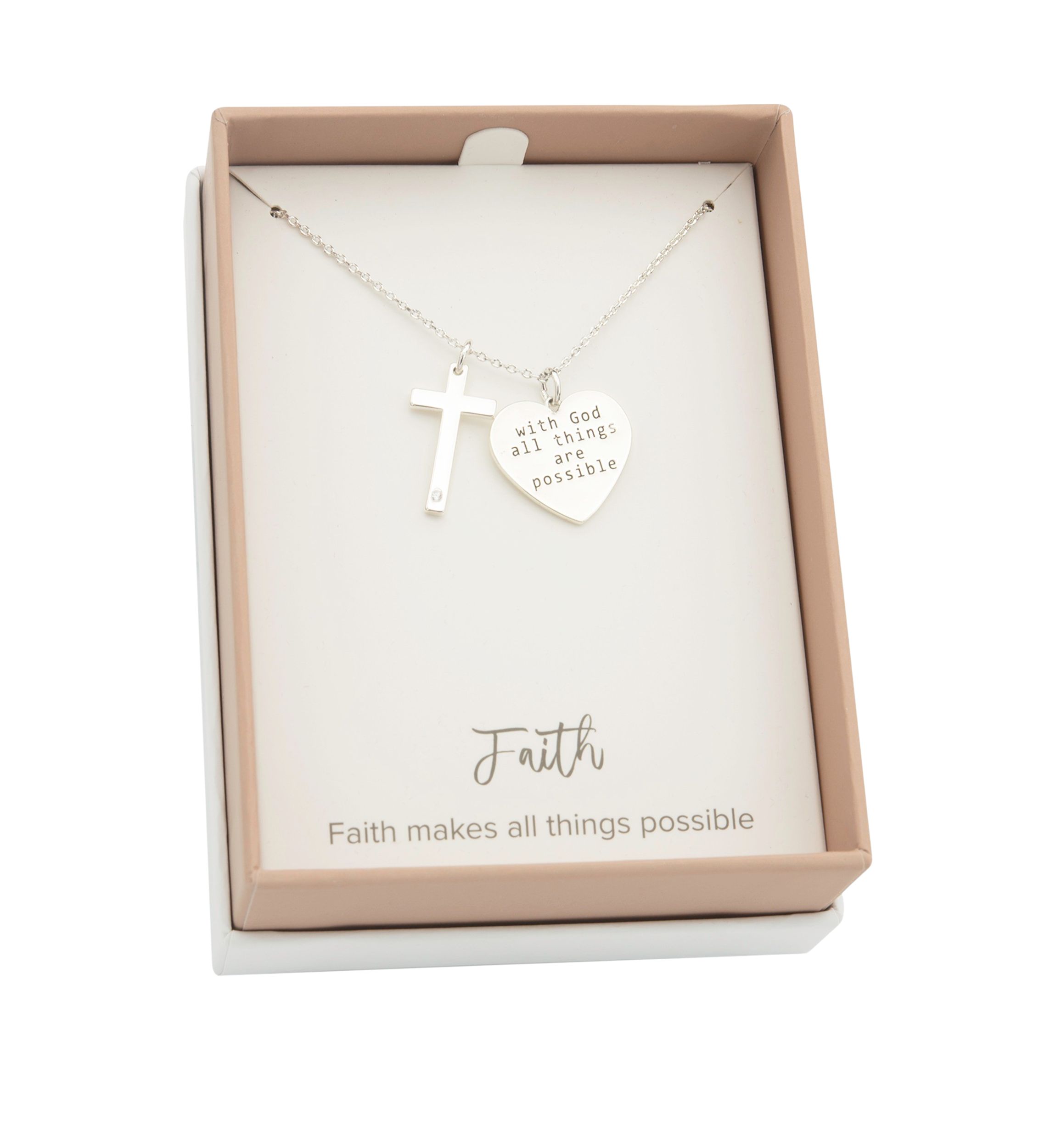 Silver God and Cross Pendant