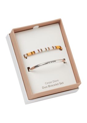 Carpe Diem Bangle and Multi Stretch Bracelet Set