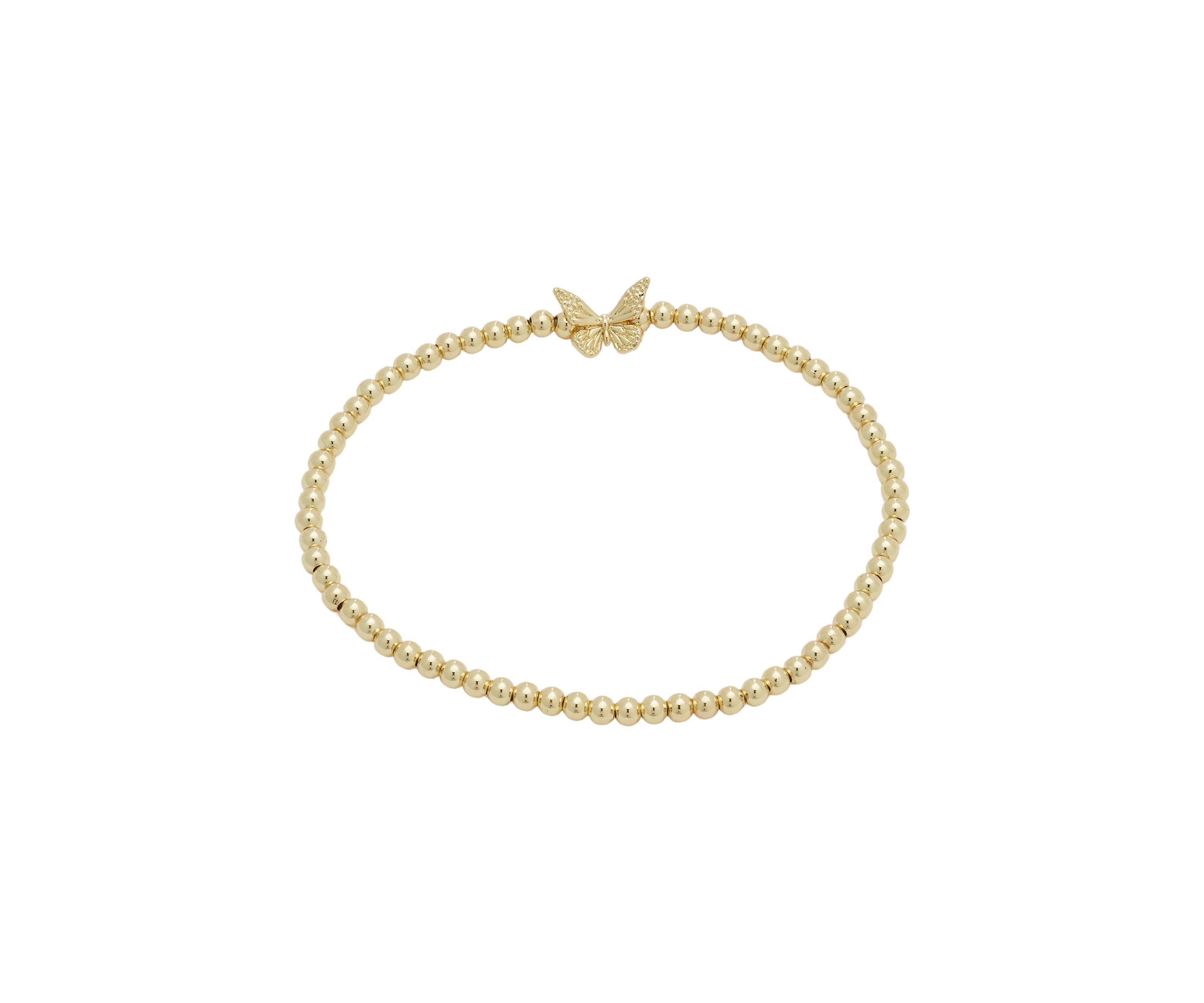 Butterfly Beaded Stretch Bracelet