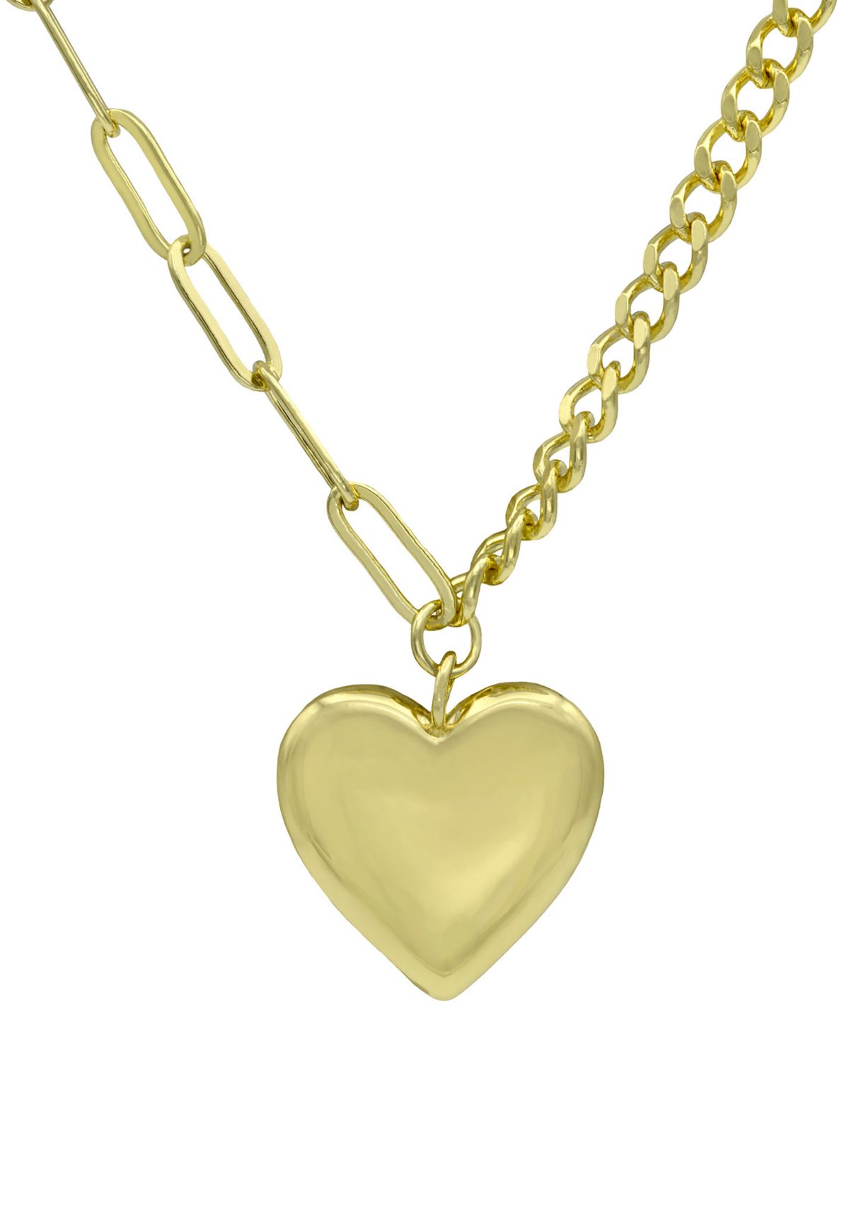 Gold Tone Heart Locket Necklace