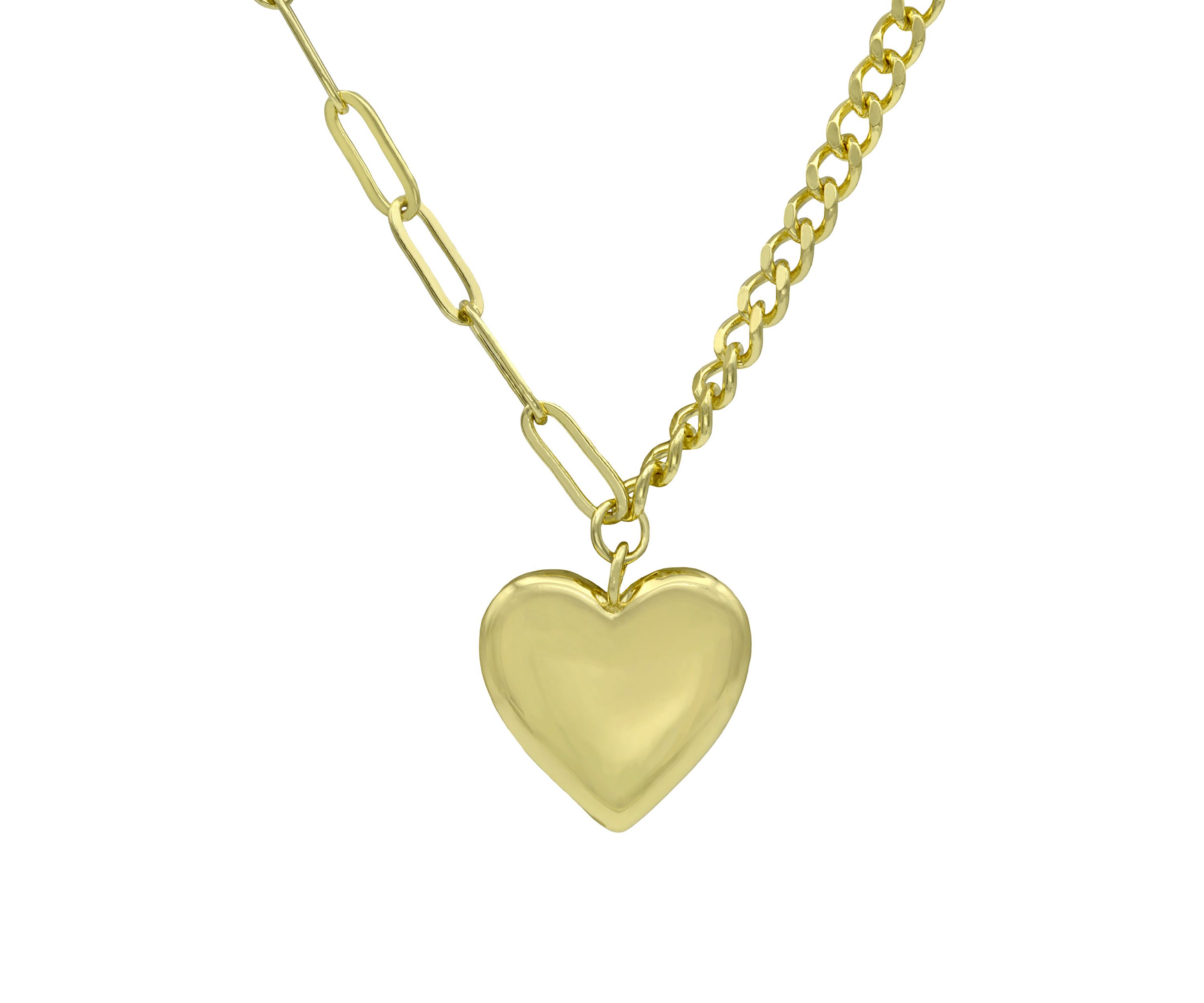 Gold Tone Heart Locket Necklace