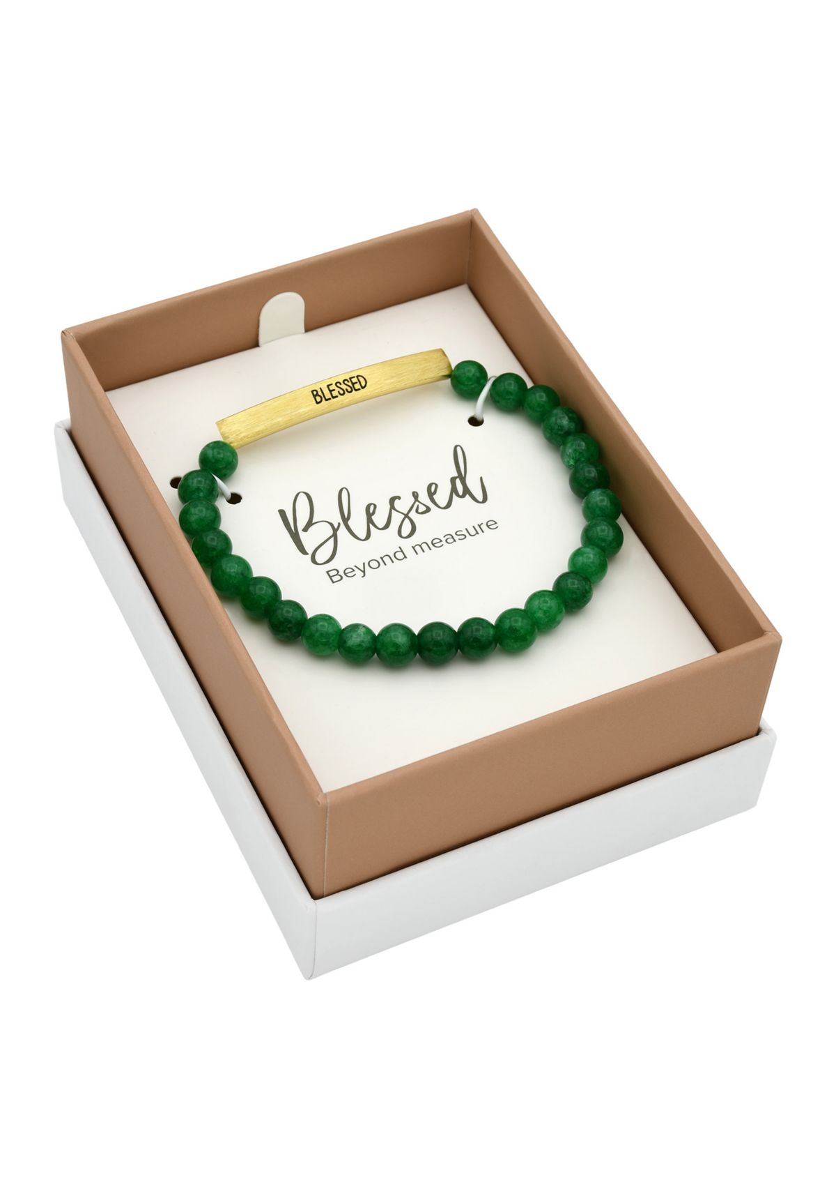 Gold Tone Genuine Stone Blessed Beaded Bracelet