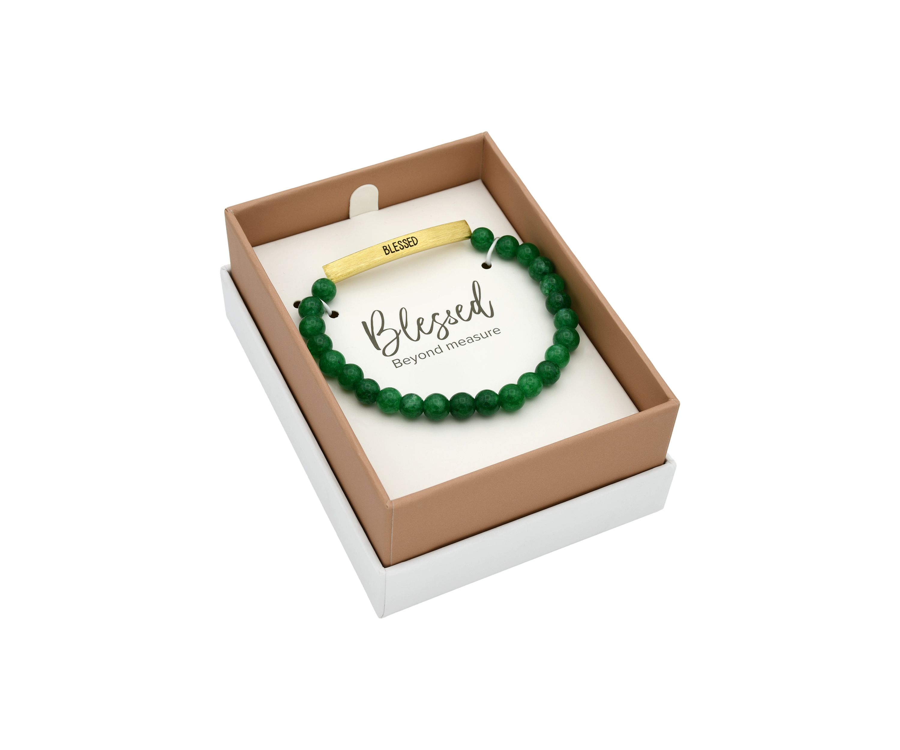 Gold Tone Genuine Stone Blessed Beaded Bracelet